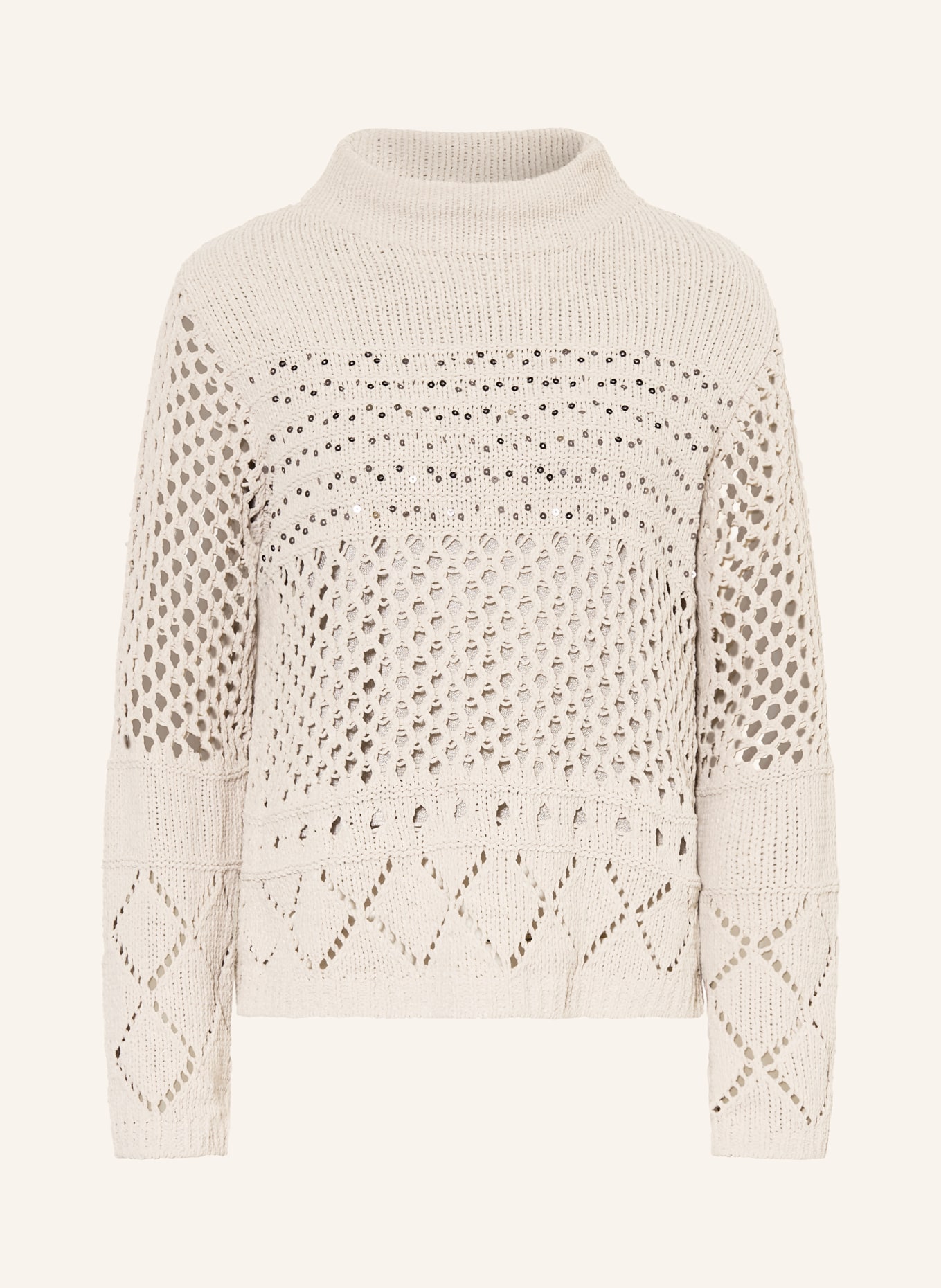 monari Pullover mit Pailletten: BEIGE