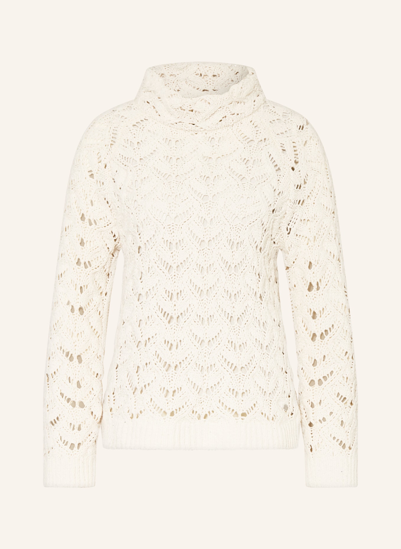 monari Pullover mit Glitzergarn und Pailletten: CREME / SILBER