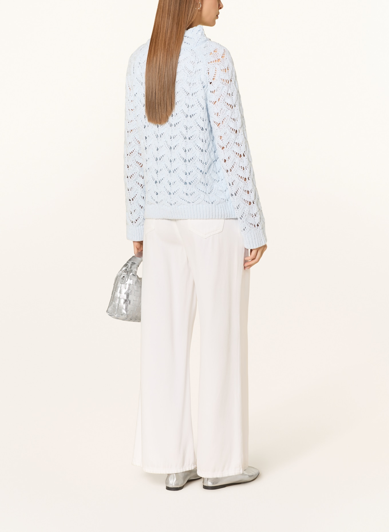 monari Pullover mit Glitzergarn und Pailletten: HELLBLAU