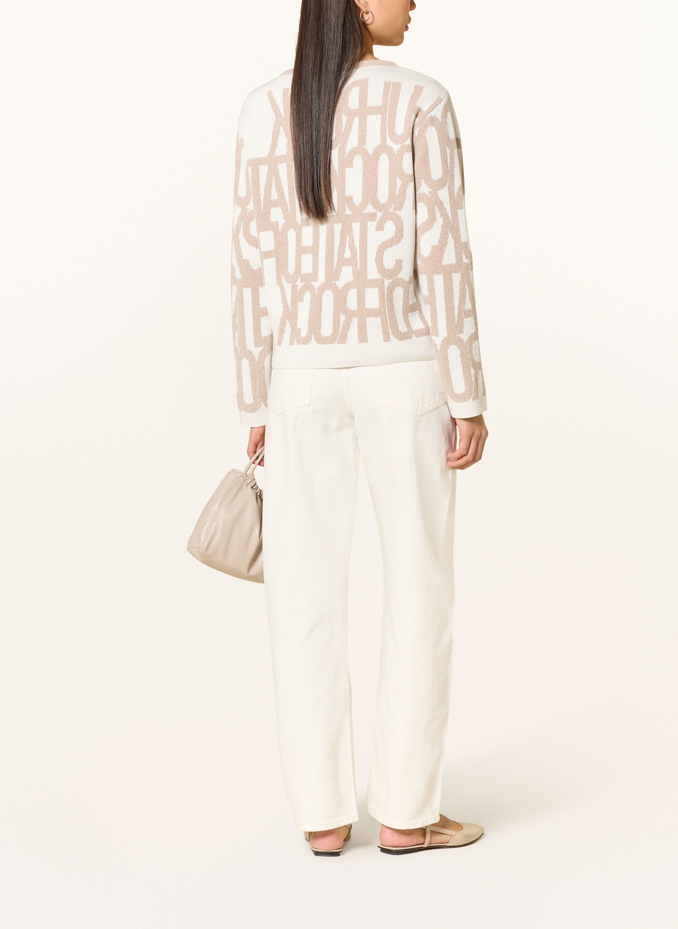 monari Pull à paillettes: ÉCRU / CHAMEAU