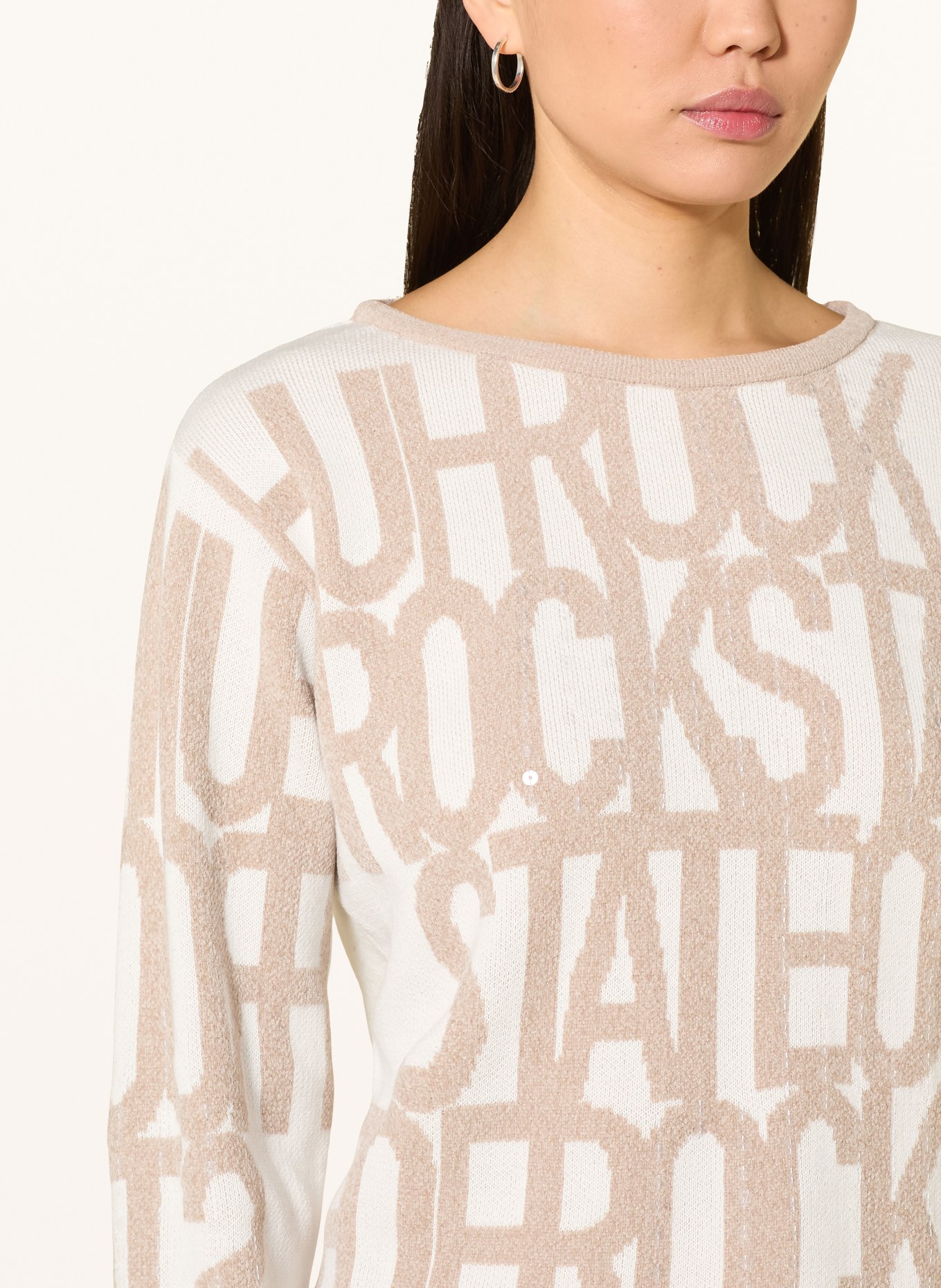 monari Pull à paillettes: ÉCRU / CHAMEAU