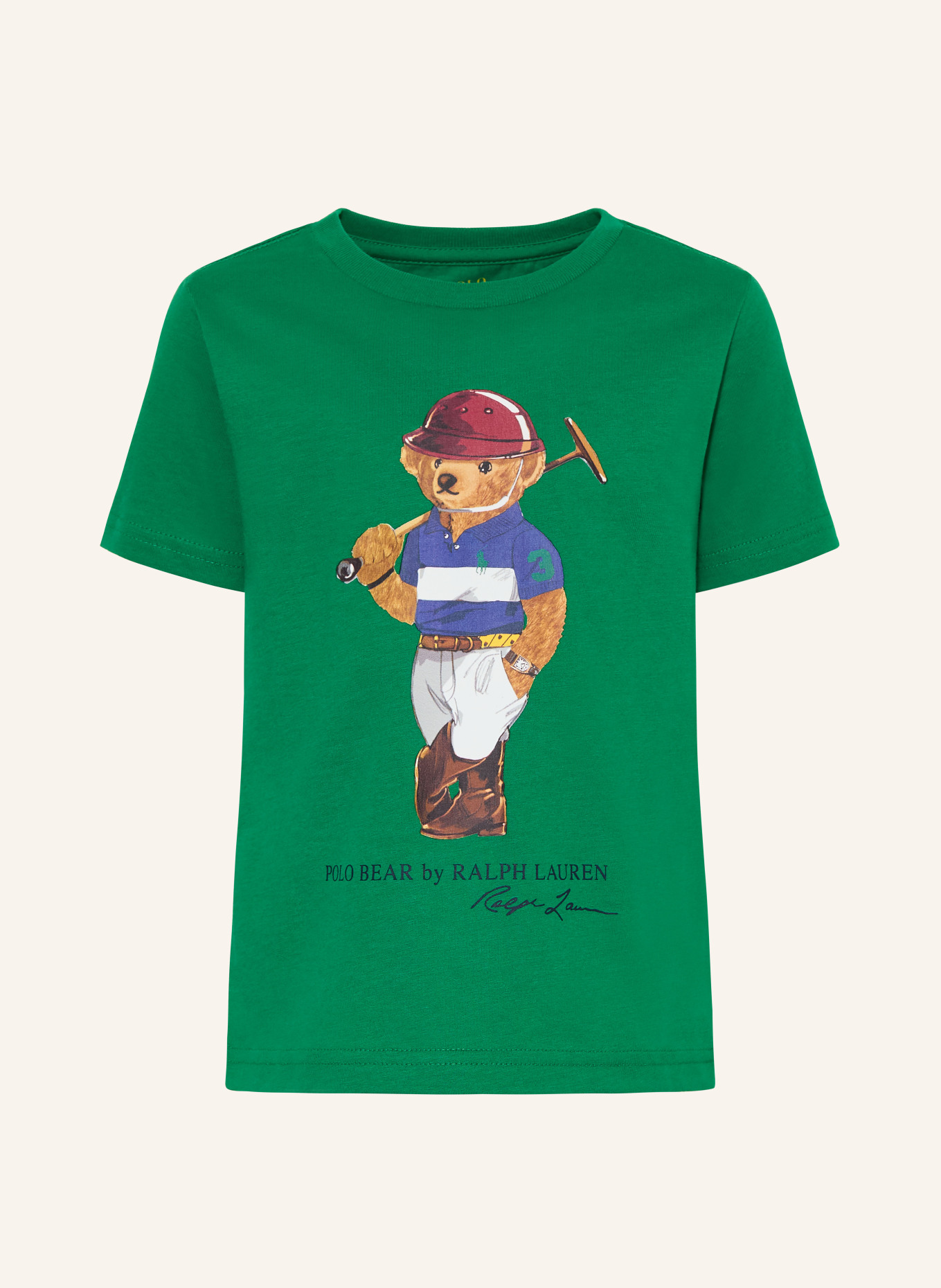 POLO RALPH LAUREN tričko: SVĚTLE HNĚDÁ / SVĚTLE HNĚDÁ / MODRÁ