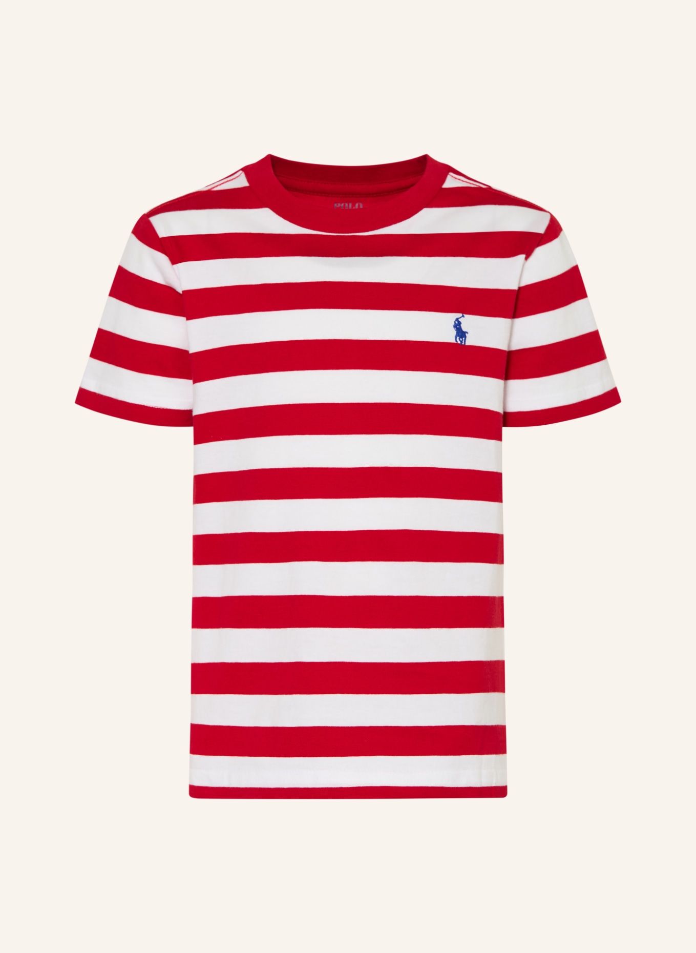 POLO RALPH LAUREN T-Shirt: DUNKELROT / WEISS