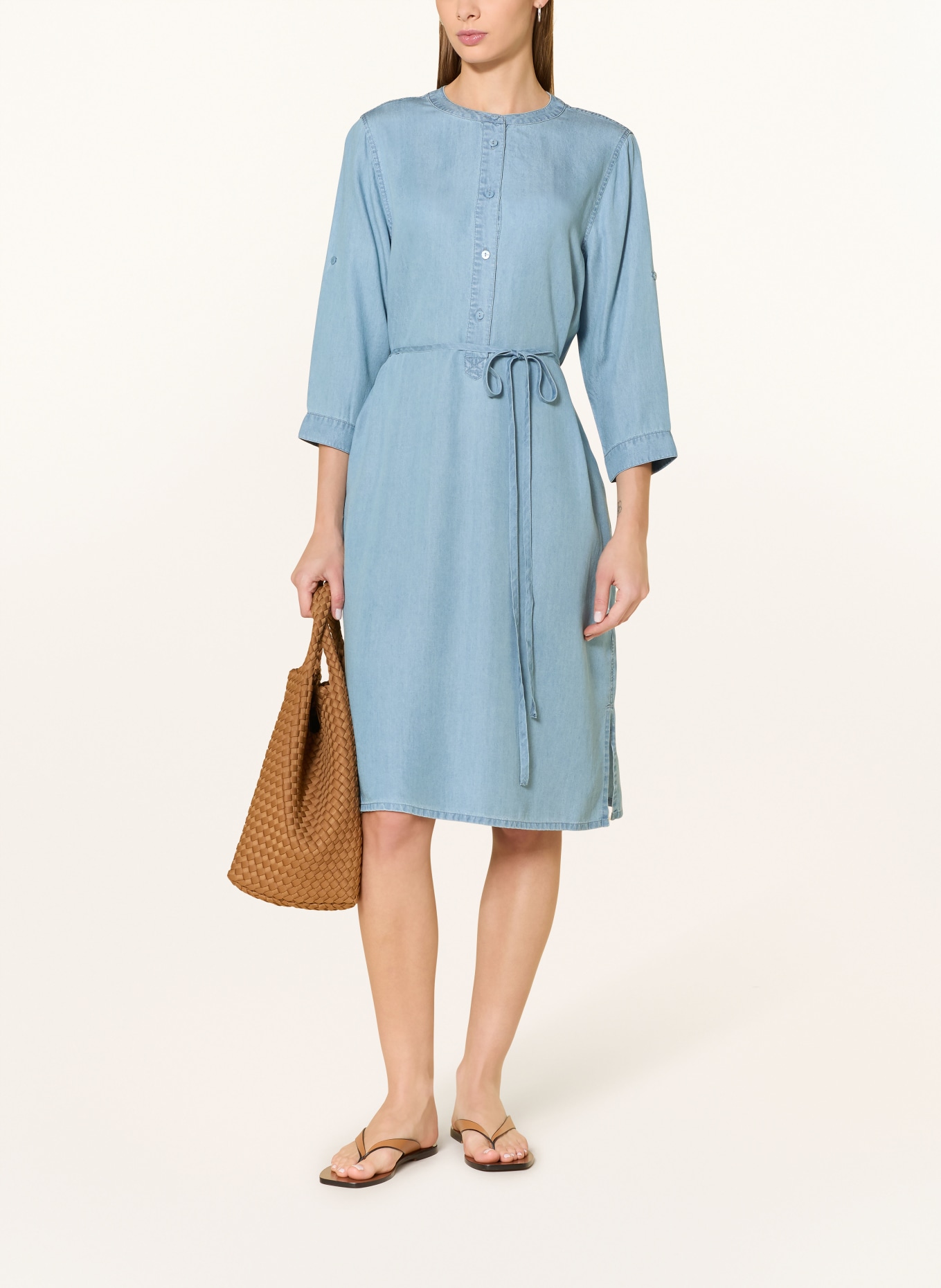 darling harbour Robe effet jean à manches 3/4: MID BLUE