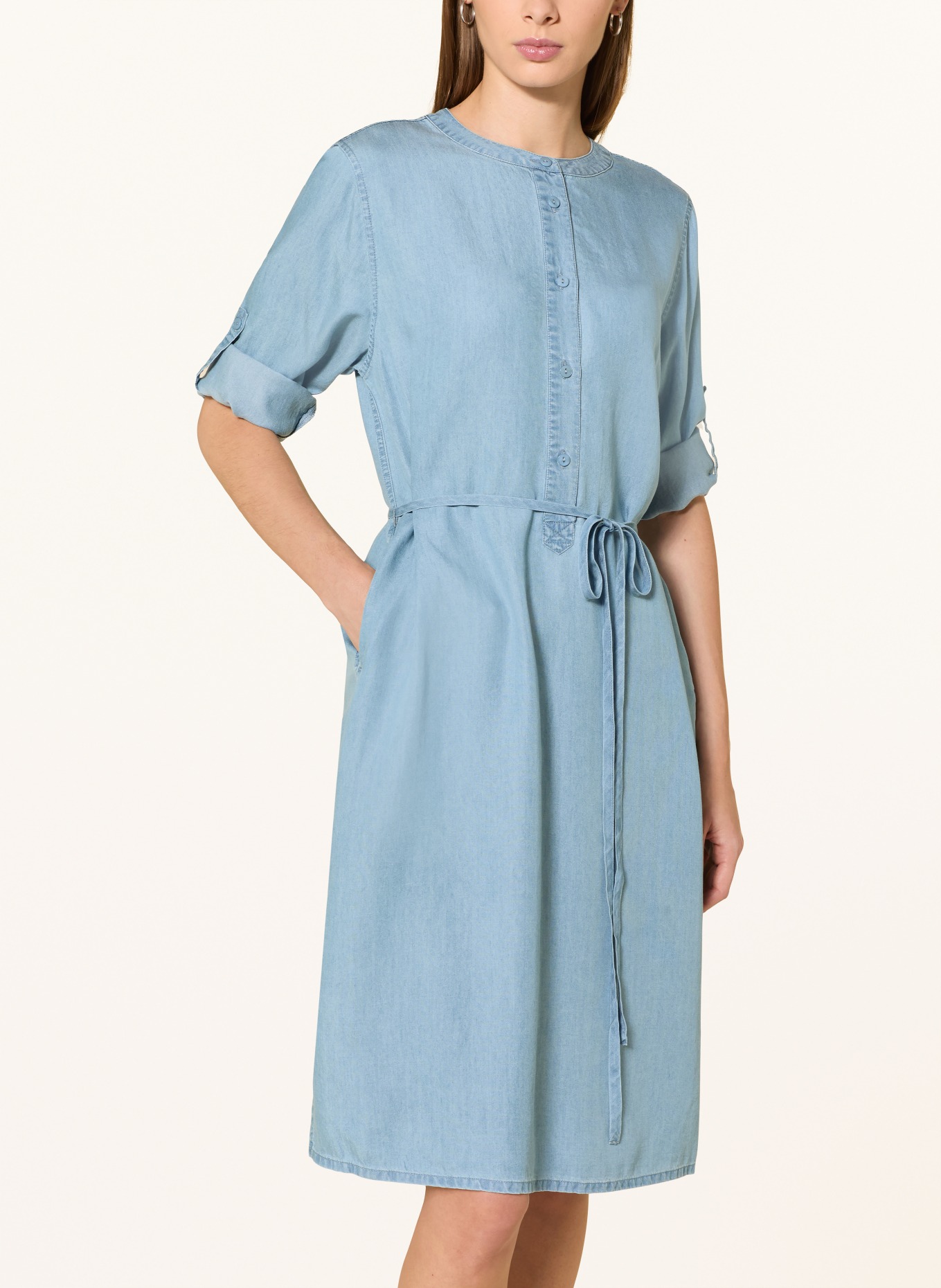 darling harbour Robe effet jean à manches 3/4: MID BLUE