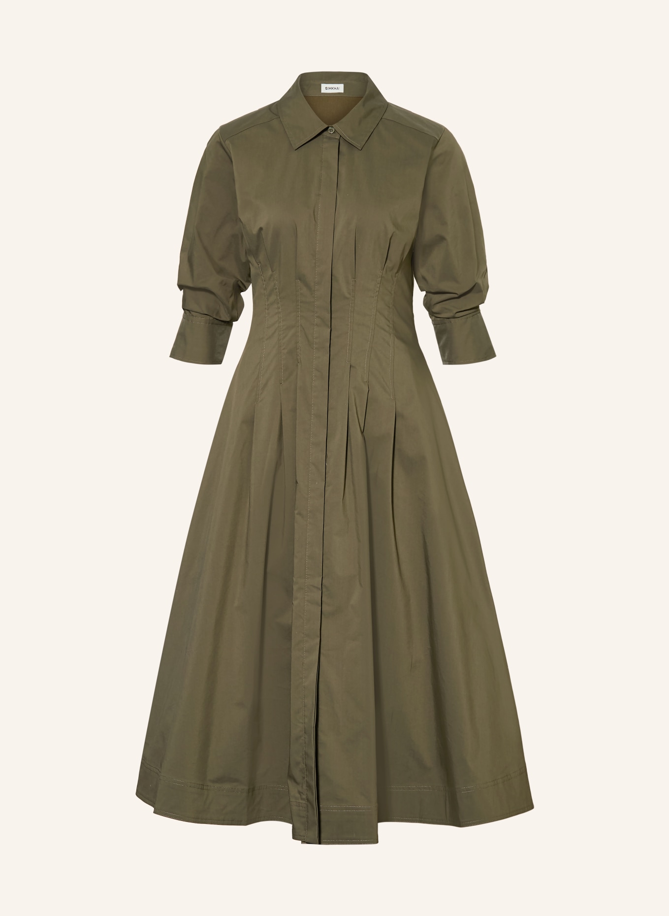 SIMKHAI Hemdblusenkleid JAZZ mit 3/4-Arm: KHAKI
