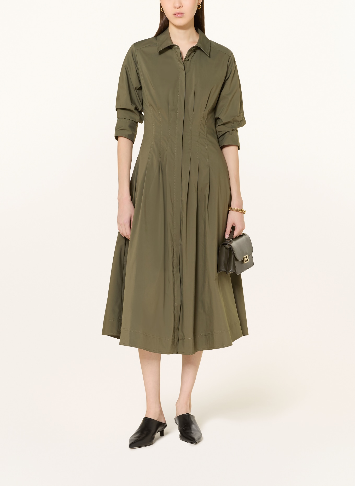 SIMKHAI Hemdblusenkleid JAZZ mit 3/4-Arm: KHAKI