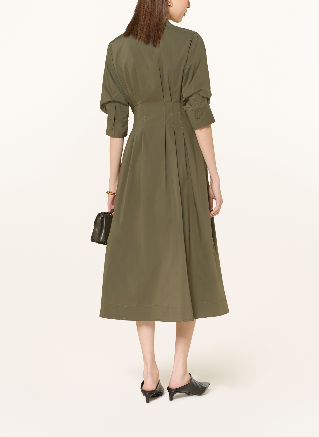 SIMKHAI Hemdblusenkleid JAZZ mit 3/4-Arm: KHAKI
