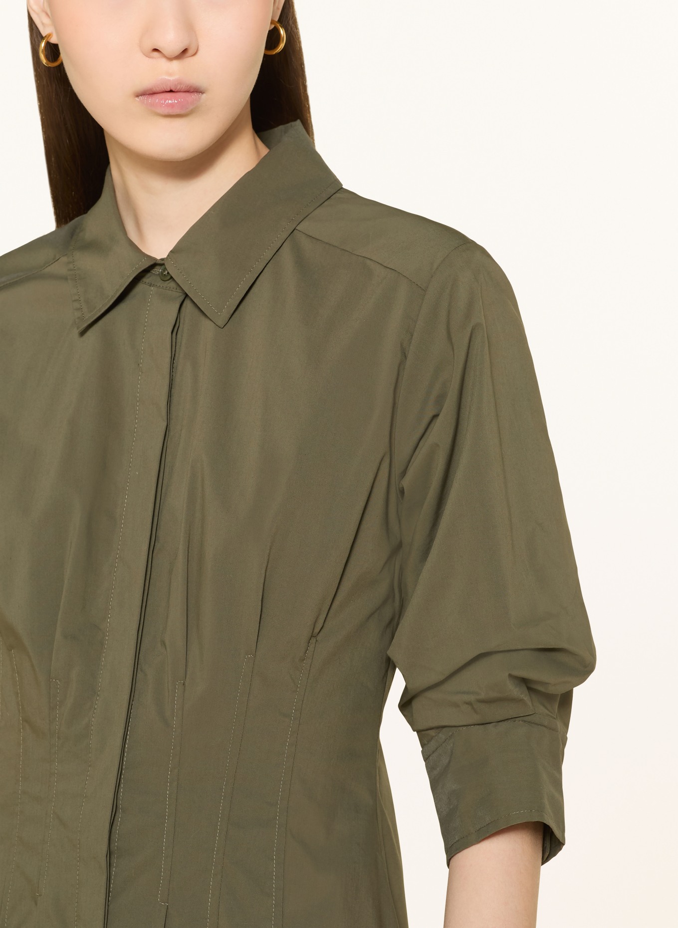 SIMKHAI Hemdblusenkleid JAZZ mit 3/4-Arm: KHAKI
