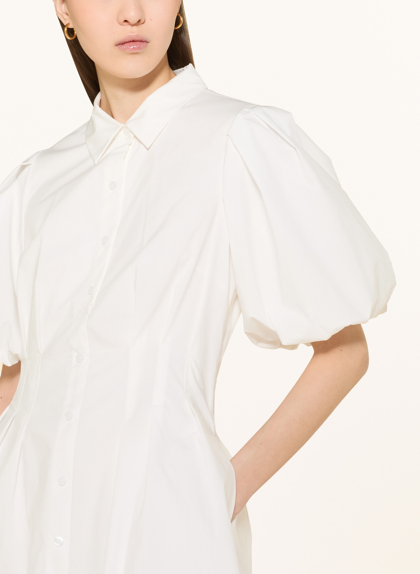 SIMKHAI CLEO shirt dress: WHITE