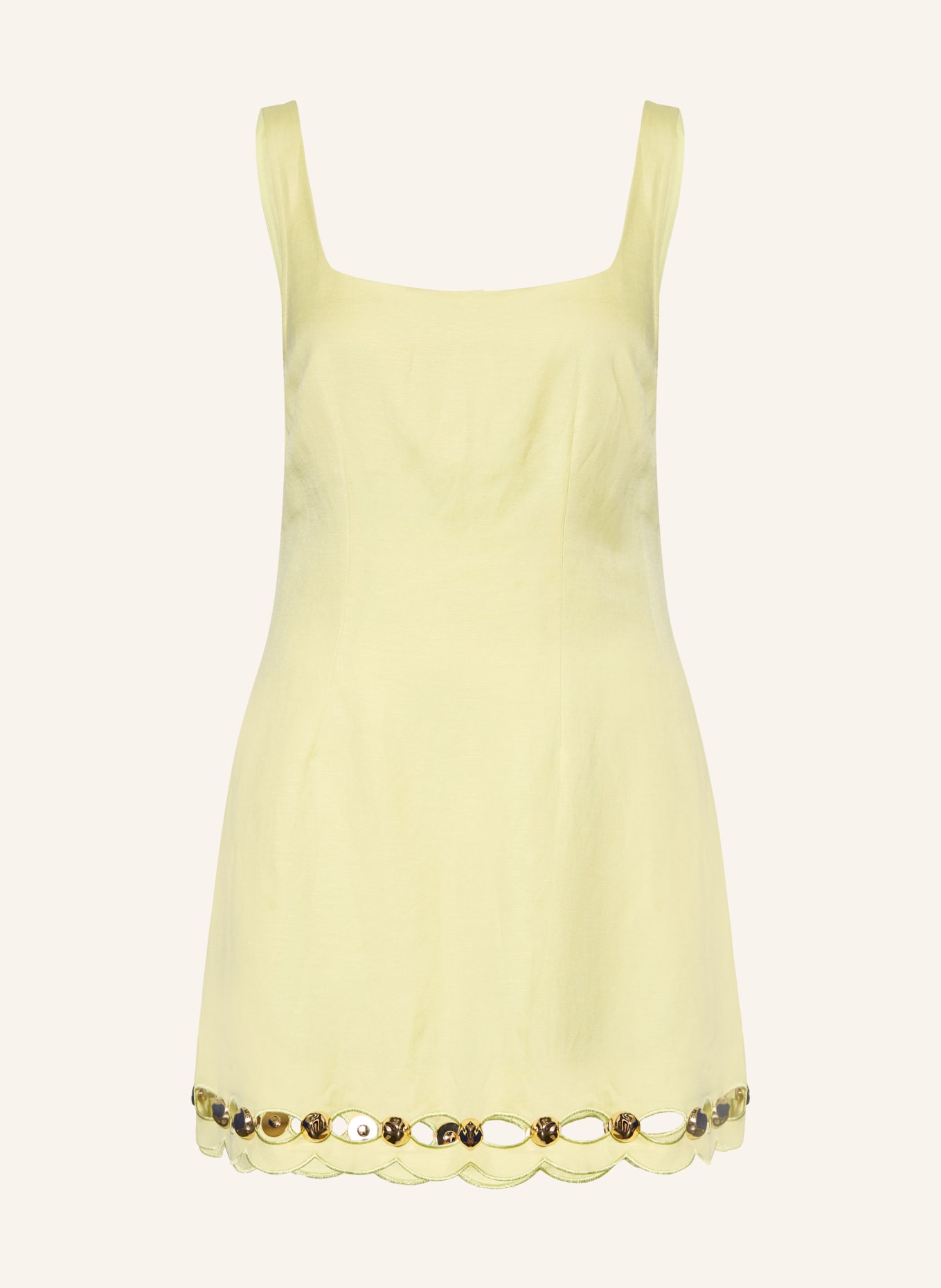 SIMKHAI Robe fourreau LINDLEY avec rubans et rivets: JAUNE