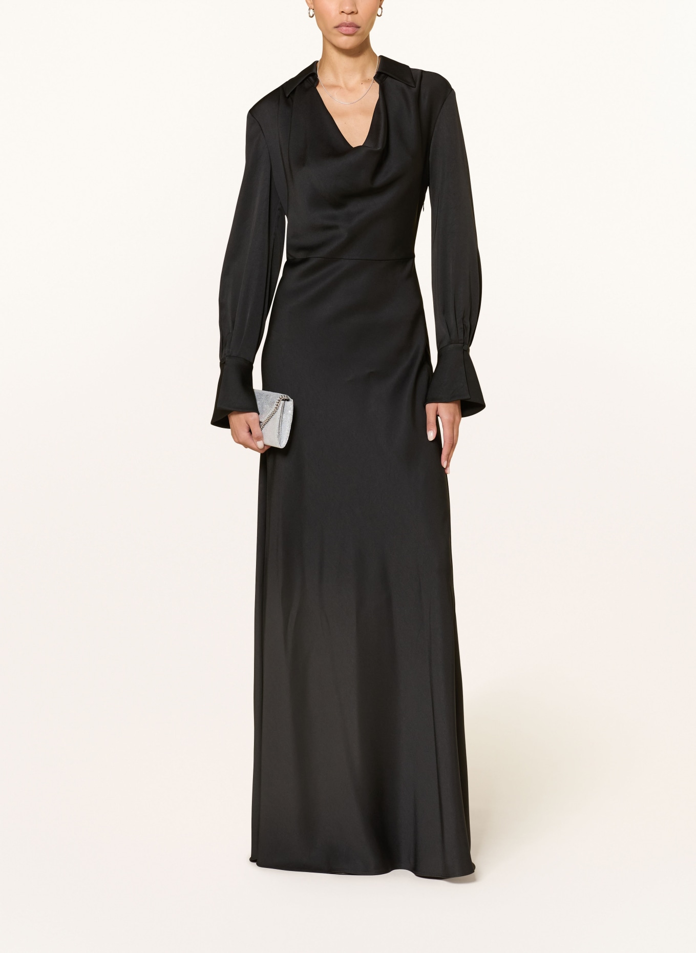 SIMKHAI Satyna sukienka ADELLE: CZARNY