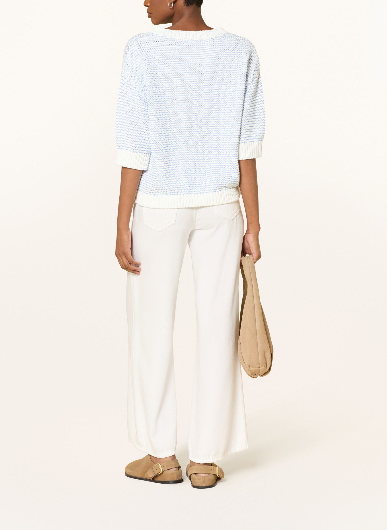 darling harbour knit blouse: white / bleu