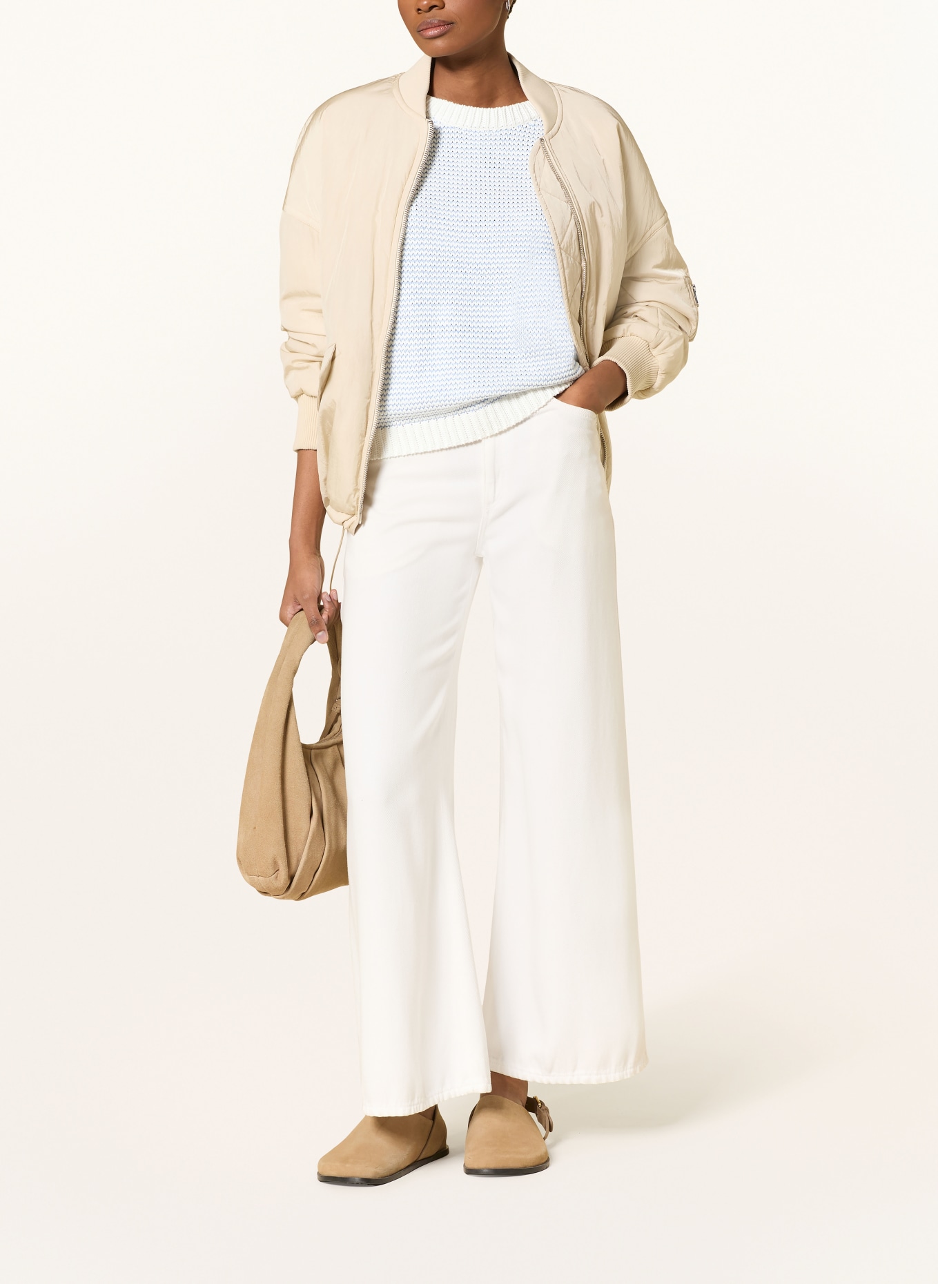 darling harbour knit blouse: white / bleu