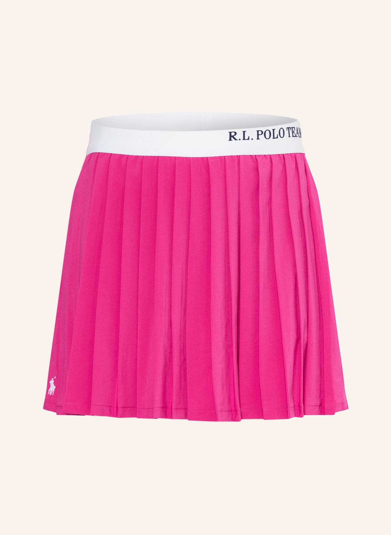 POLO RALPH LAUREN Skort mit Plissees: PINK / WEISS