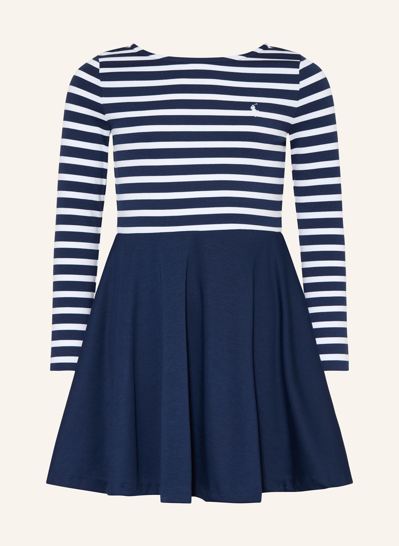 POLO RALPH LAUREN Jerseykleid: DUNKELBLAU / WEISS
