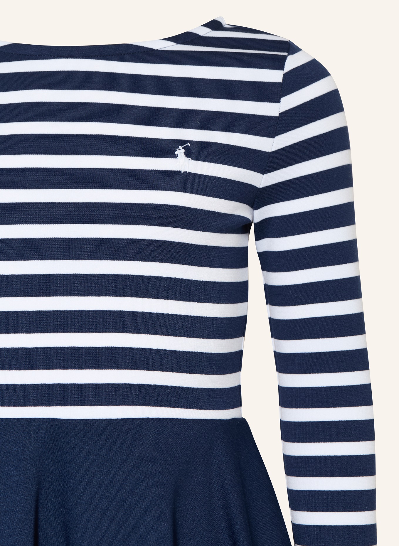POLO RALPH LAUREN Jerseykleid: DUNKELBLAU / WEISS