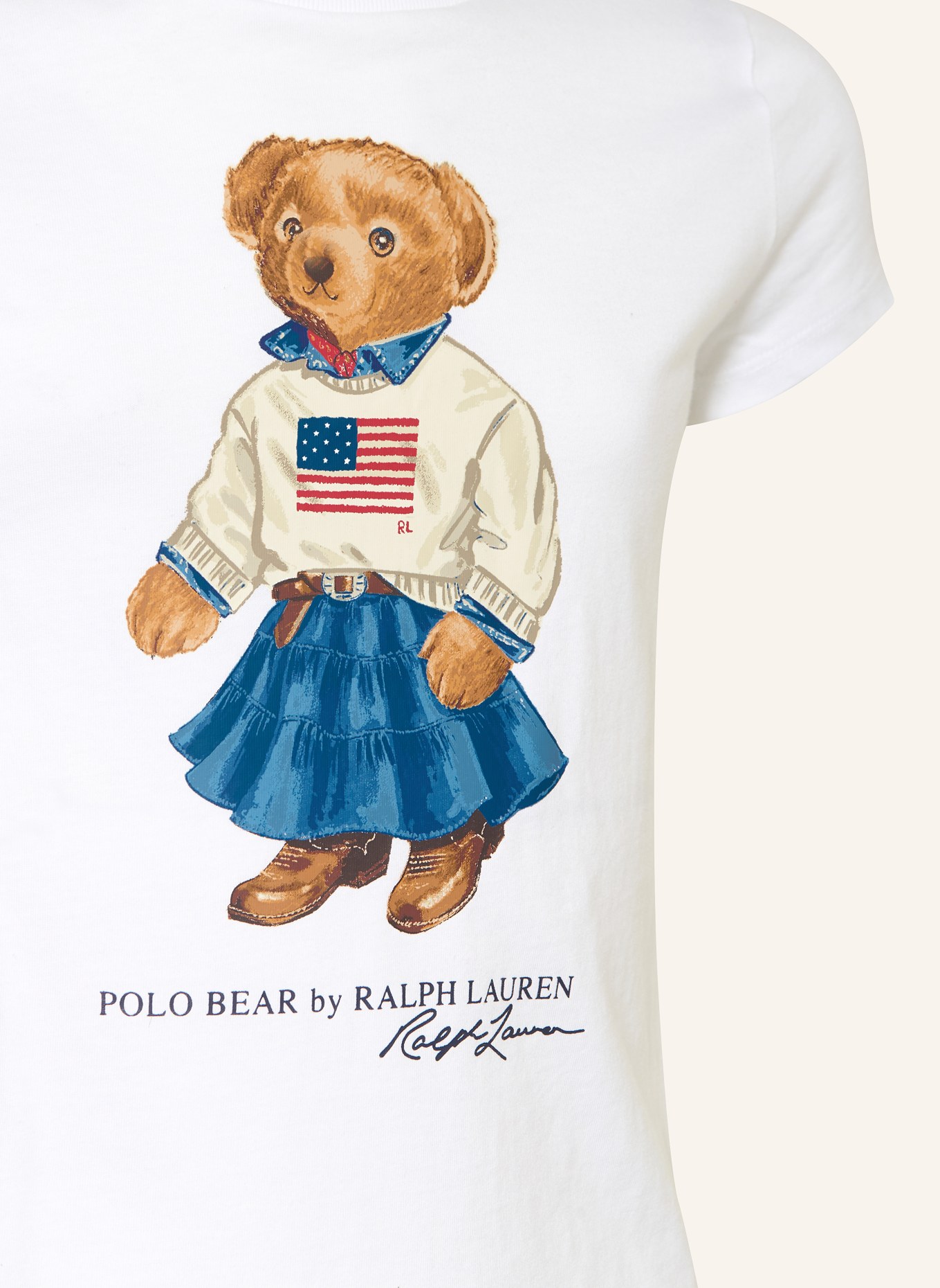 POLO RALPH LAUREN T-Shirt: WEISS / BRAUN / BLAU