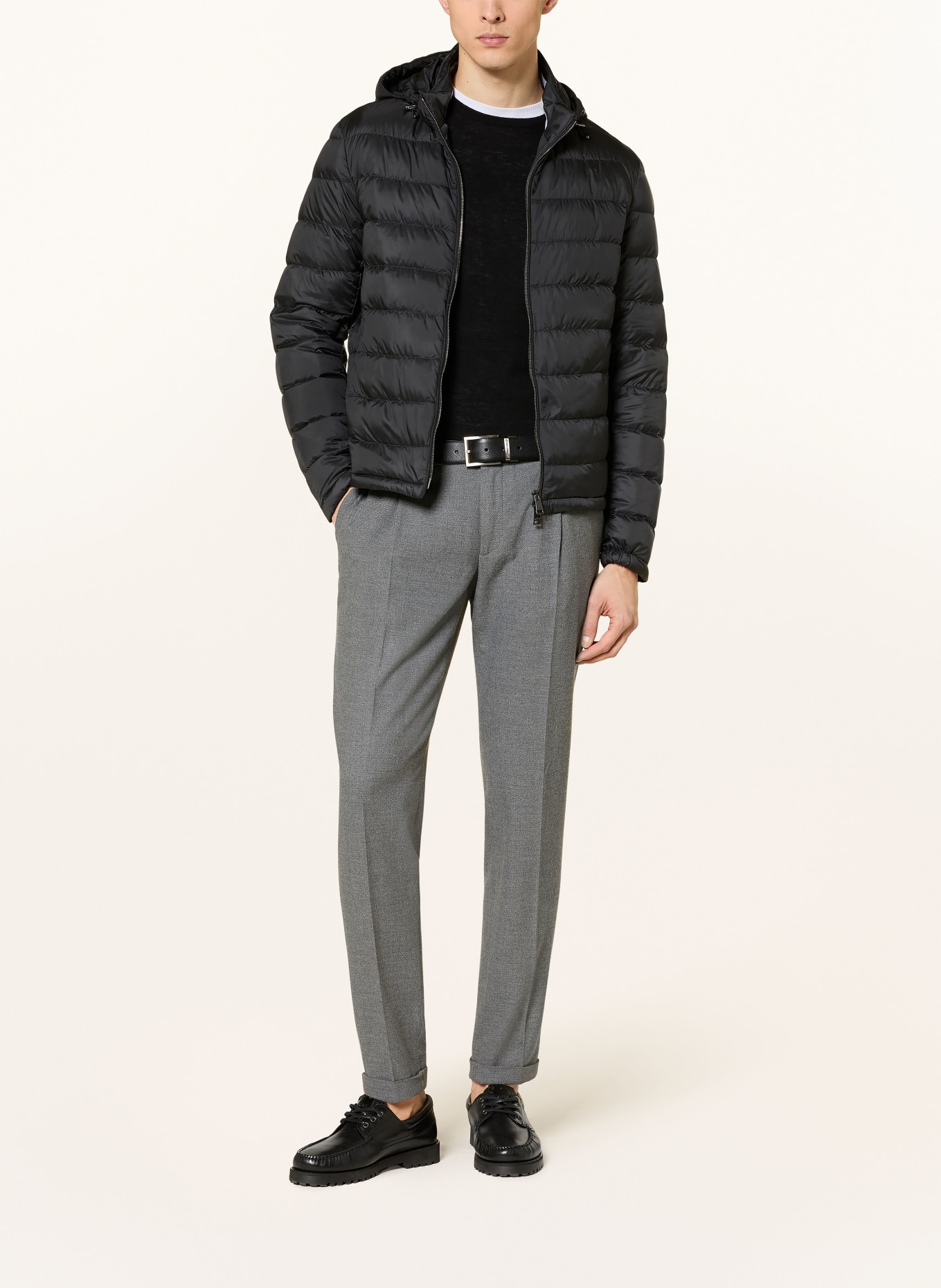 PAUL & SHARK Lightweight-Daunenjacke mit abnehmbarer Kapuze: SCHWARZ