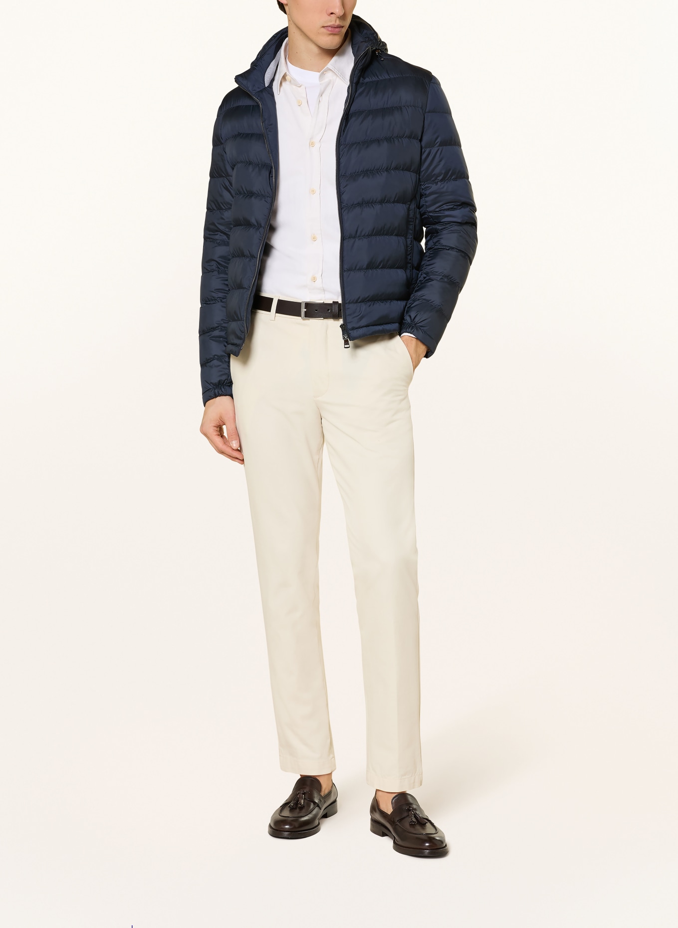 PAUL & SHARK Lehká péřová bunda s odnímatelnou kapucí: TMAVĚ MODRÁ