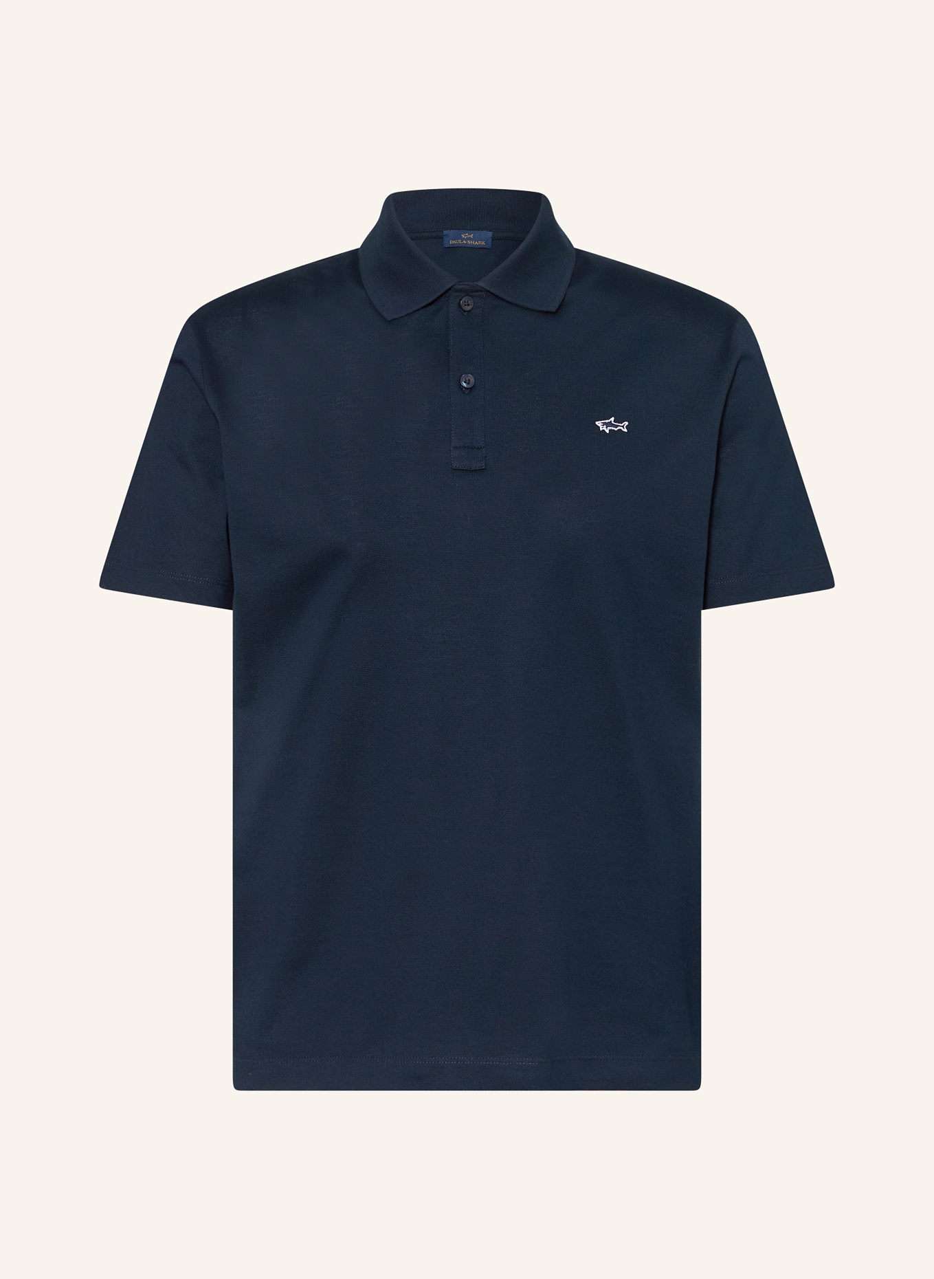 PAUL & SHARK Piqué-Poloshirt: DUNKELBLAU / WEISS