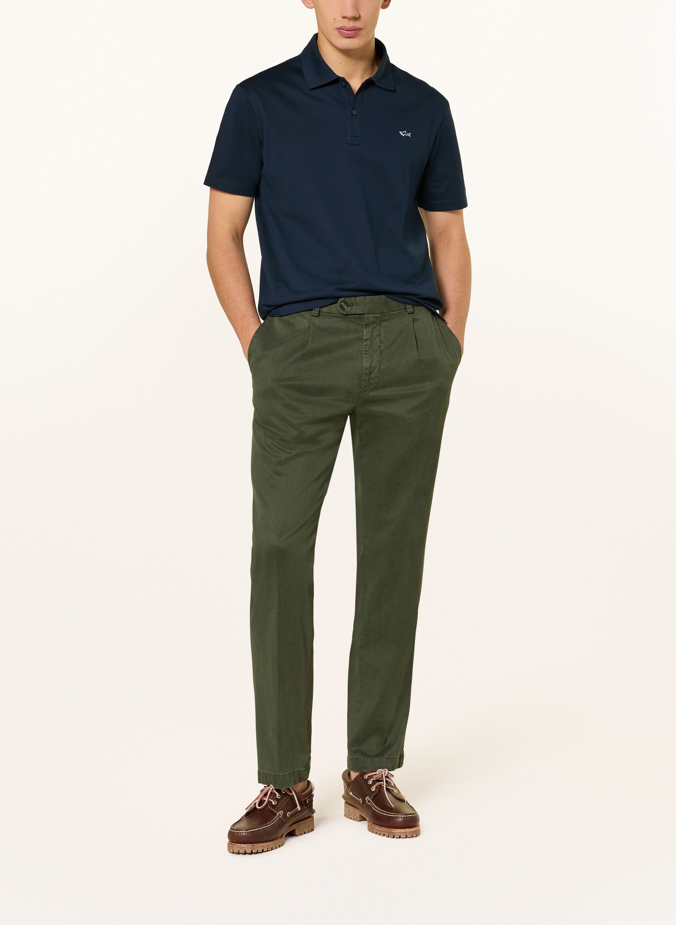 PAUL & SHARK Piqué-Poloshirt: DUNKELBLAU / WEISS