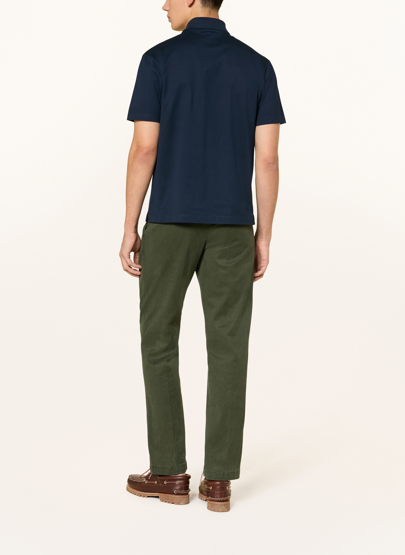 PAUL & SHARK Piqué-Poloshirt: DUNKELBLAU / WEISS