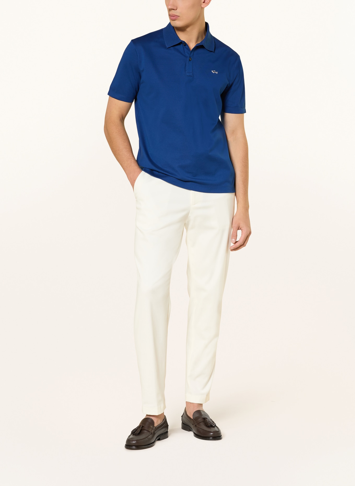 PAUL & SHARK Piqué-Poloshirt: BLAU / WEISS