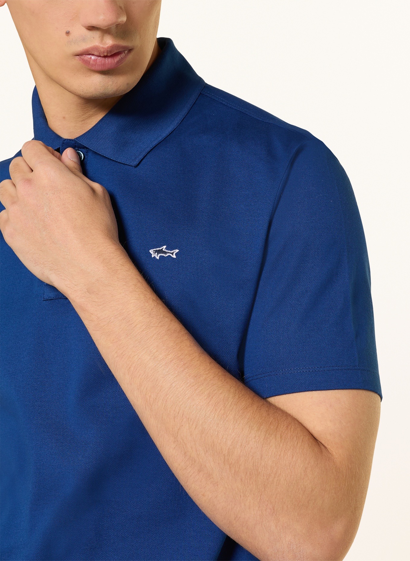 PAUL & SHARK Piqué-Poloshirt: BLAU / WEISS