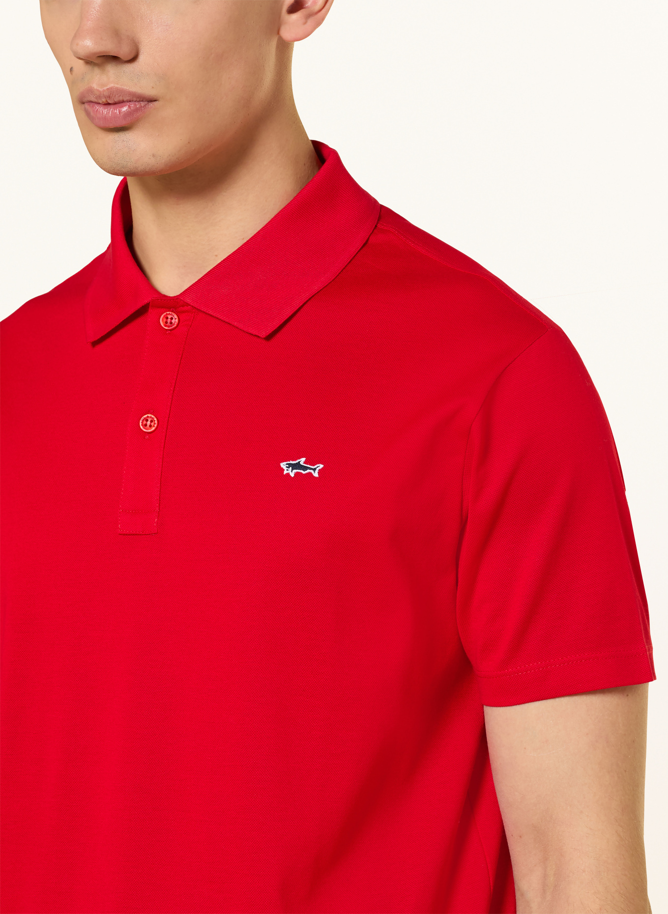 PAUL & SHARK Piqué-Poloshirt: WEISS / DUNKELBLAU