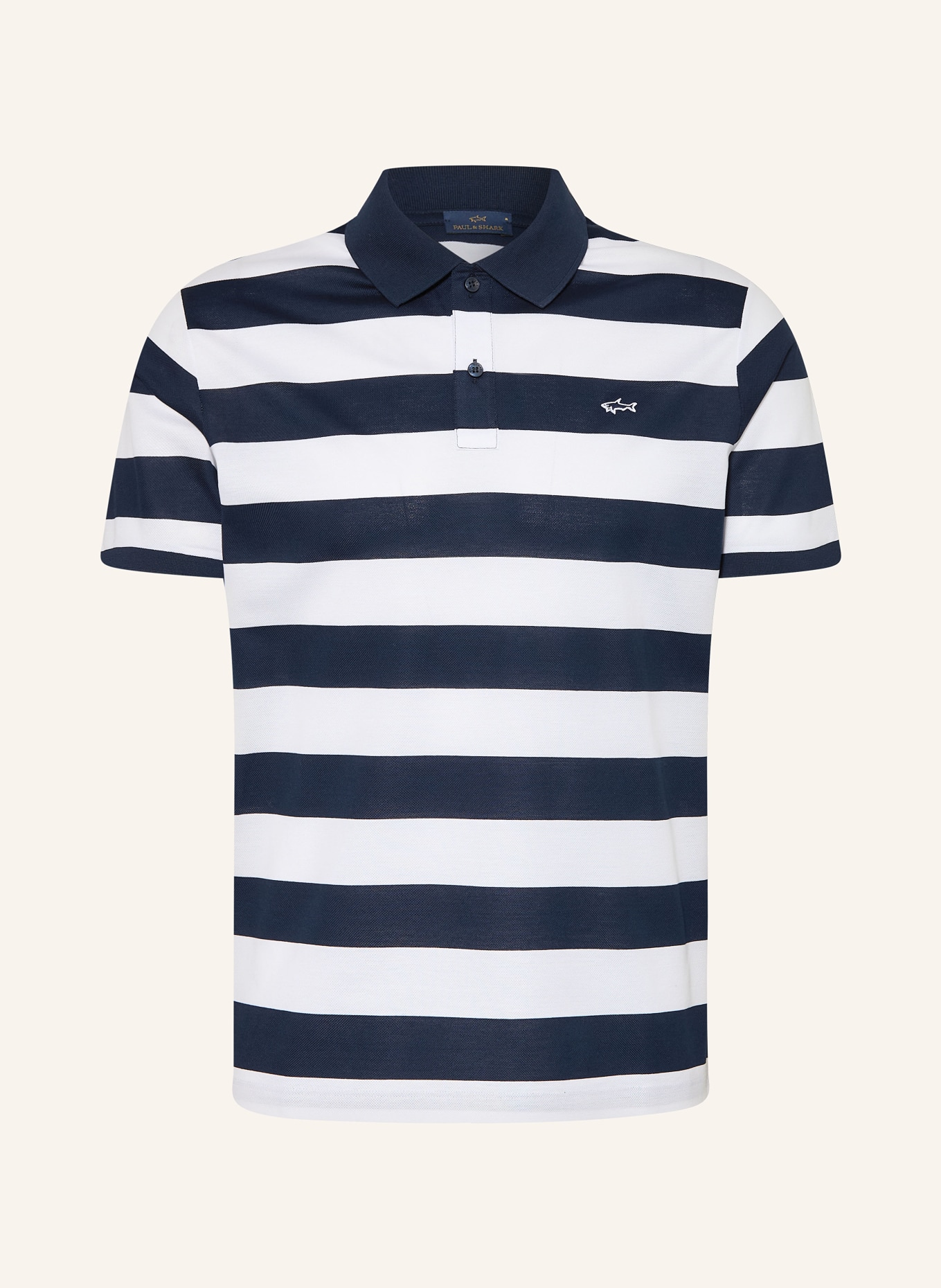 PAUL & SHARK Piqué-Poloshirt Regular Fit: DUNKELBLAU / WEISS