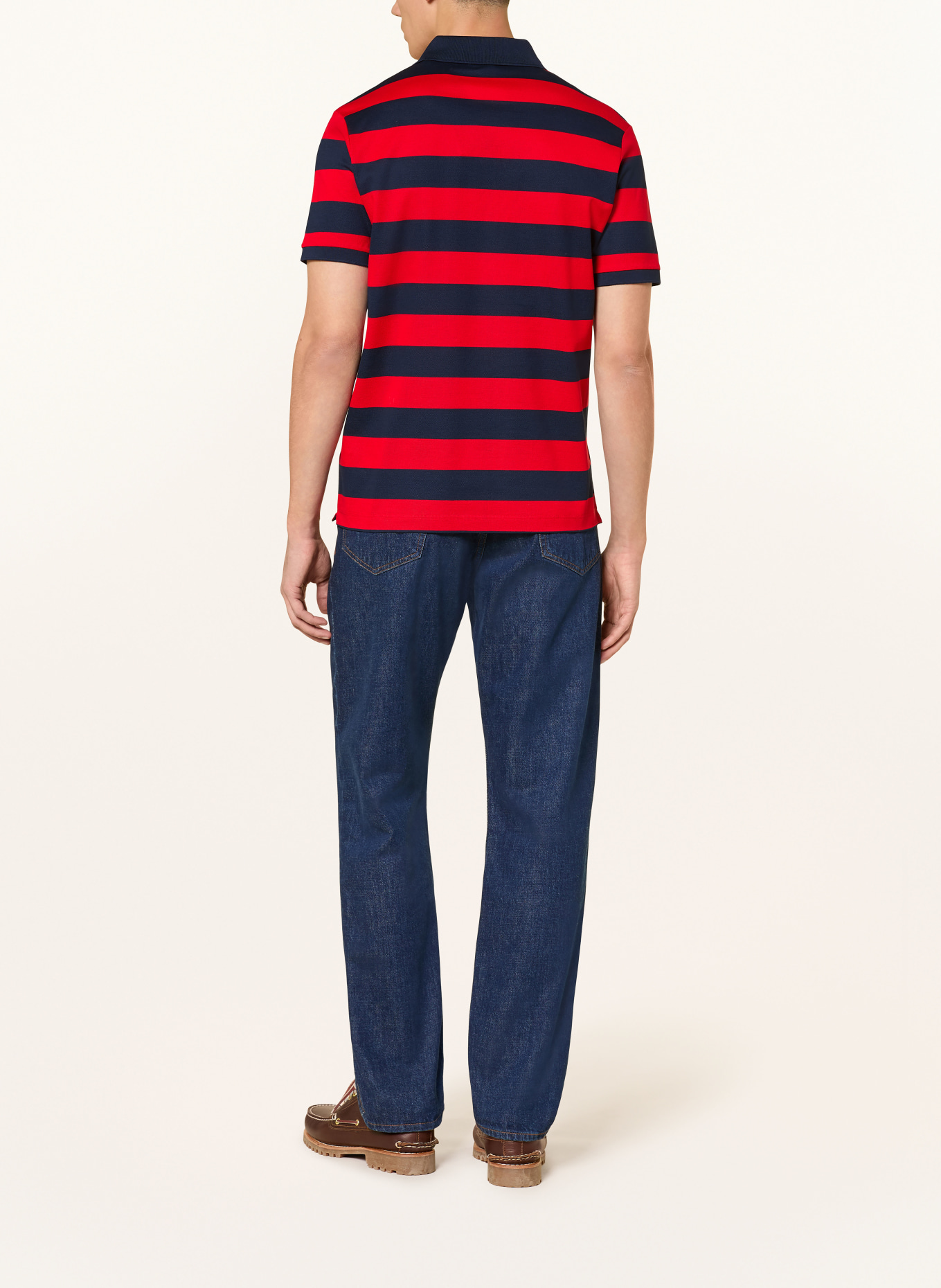 PAUL & SHARK Piqué-Poloshirt Regular Fit: DUNKELBLAU / ROT