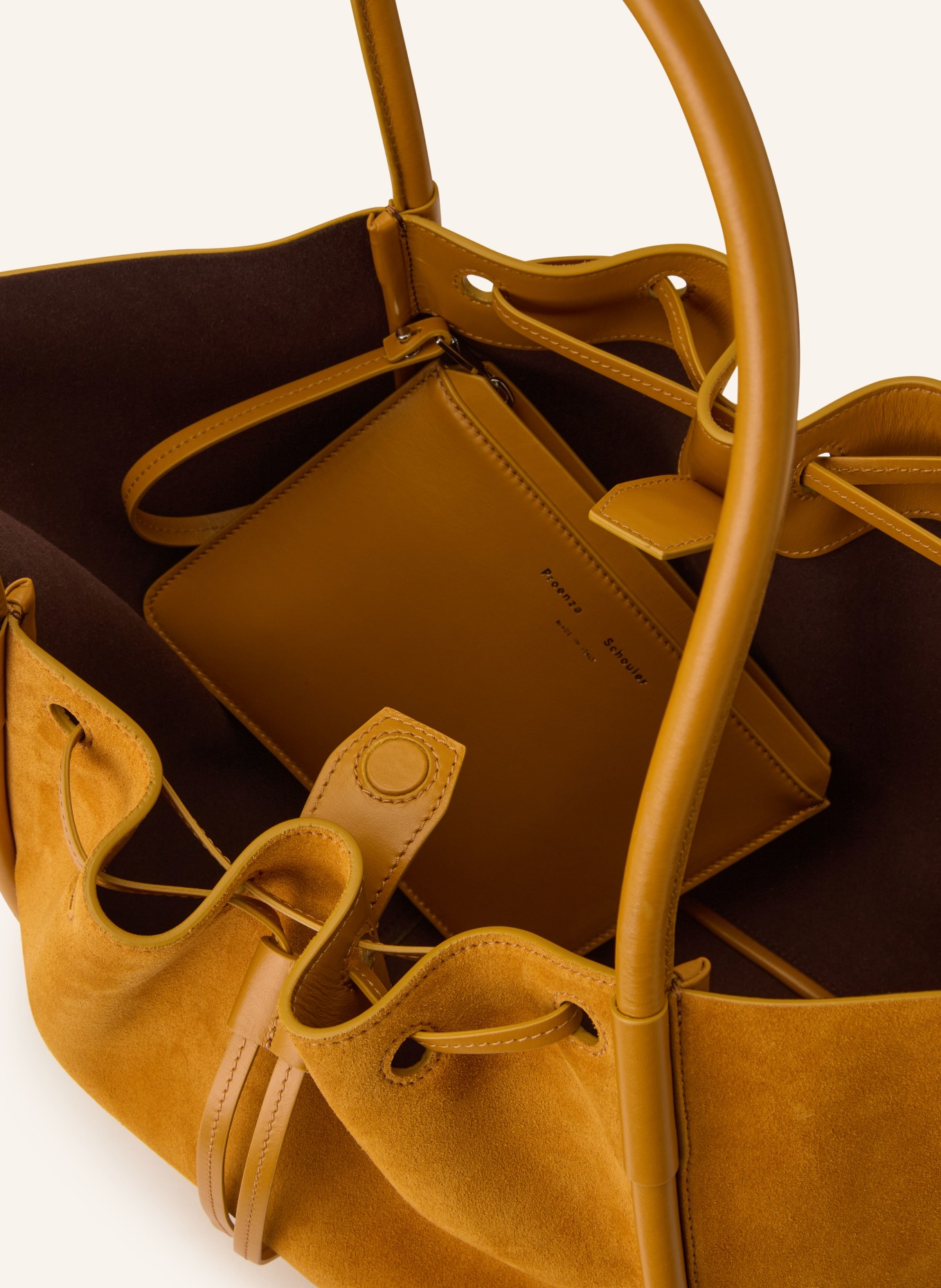 Proenza Schouler Shopper RUCHED LARGE mit Pouch: DUNKELGELB