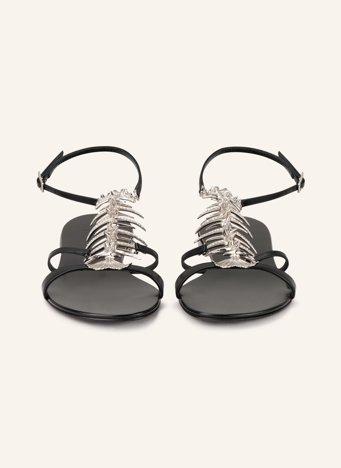 GIUSEPPE ZANOTTI DESIGN Sandalen MUSE mit Schmucksteinen: SCHWARZ / SILBER