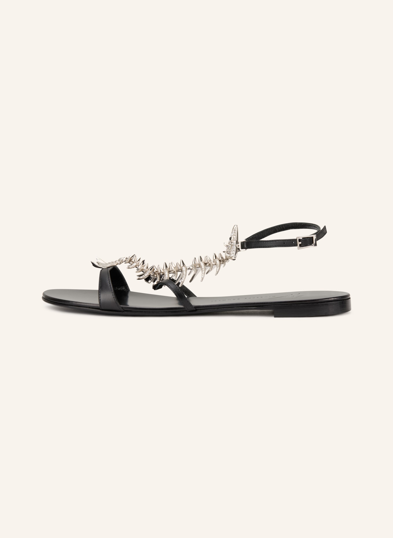 GIUSEPPE ZANOTTI DESIGN Sandalen MUSE mit Schmucksteinen: SCHWARZ / SILBER