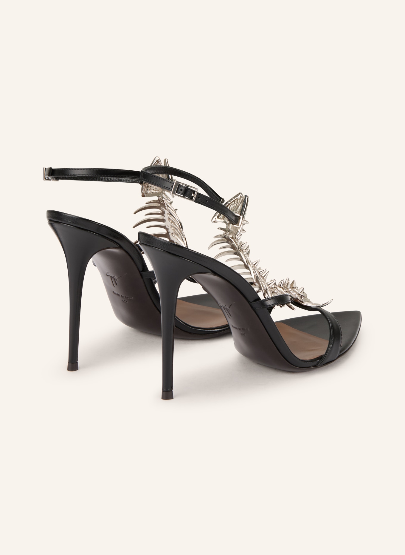 GIUSEPPE ZANOTTI DESIGN Slingpumps THE SLIM 2.0 mit Schmucksteinen: SCHWARZ / SILBER