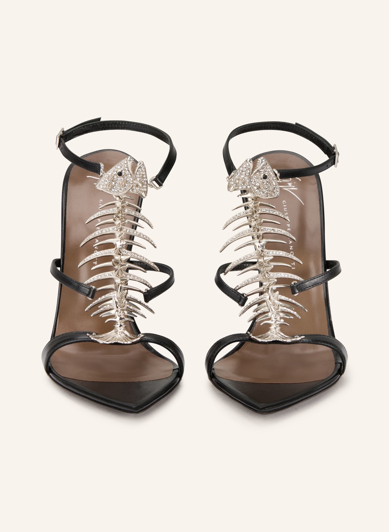 GIUSEPPE ZANOTTI DESIGN Slingpumps THE SLIM 2.0 mit Schmucksteinen: SCHWARZ / SILBER