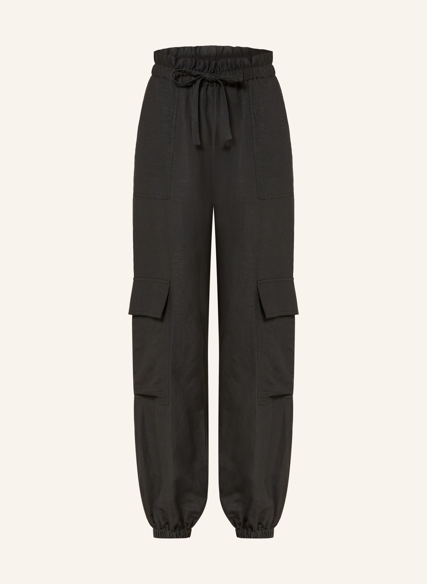 MRS & HUGS Nákladní kalhoty s popruhy: ČERNÁ