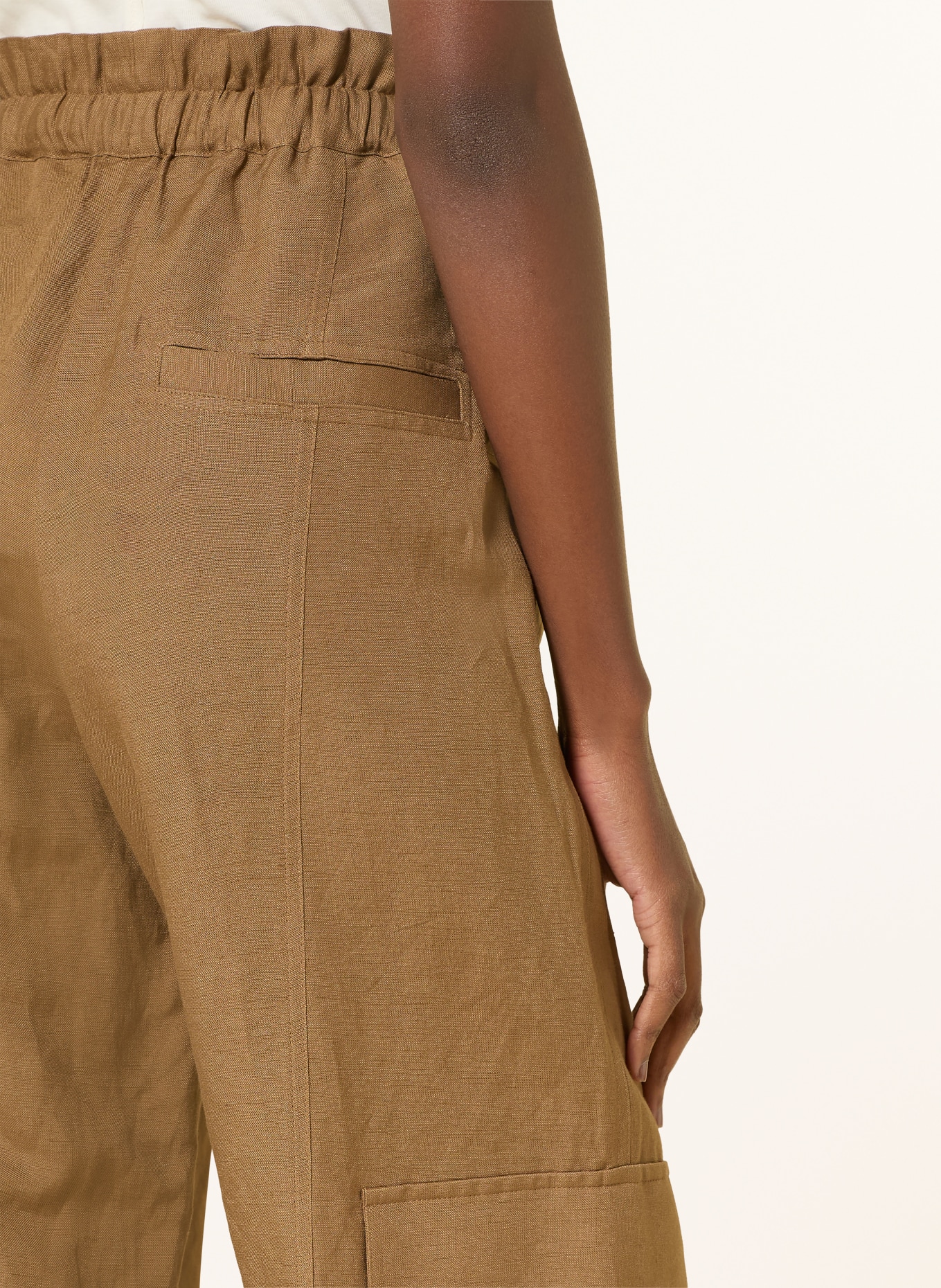 MRS & HUGS Nákladní kalhoty s popruhy: KHAKI