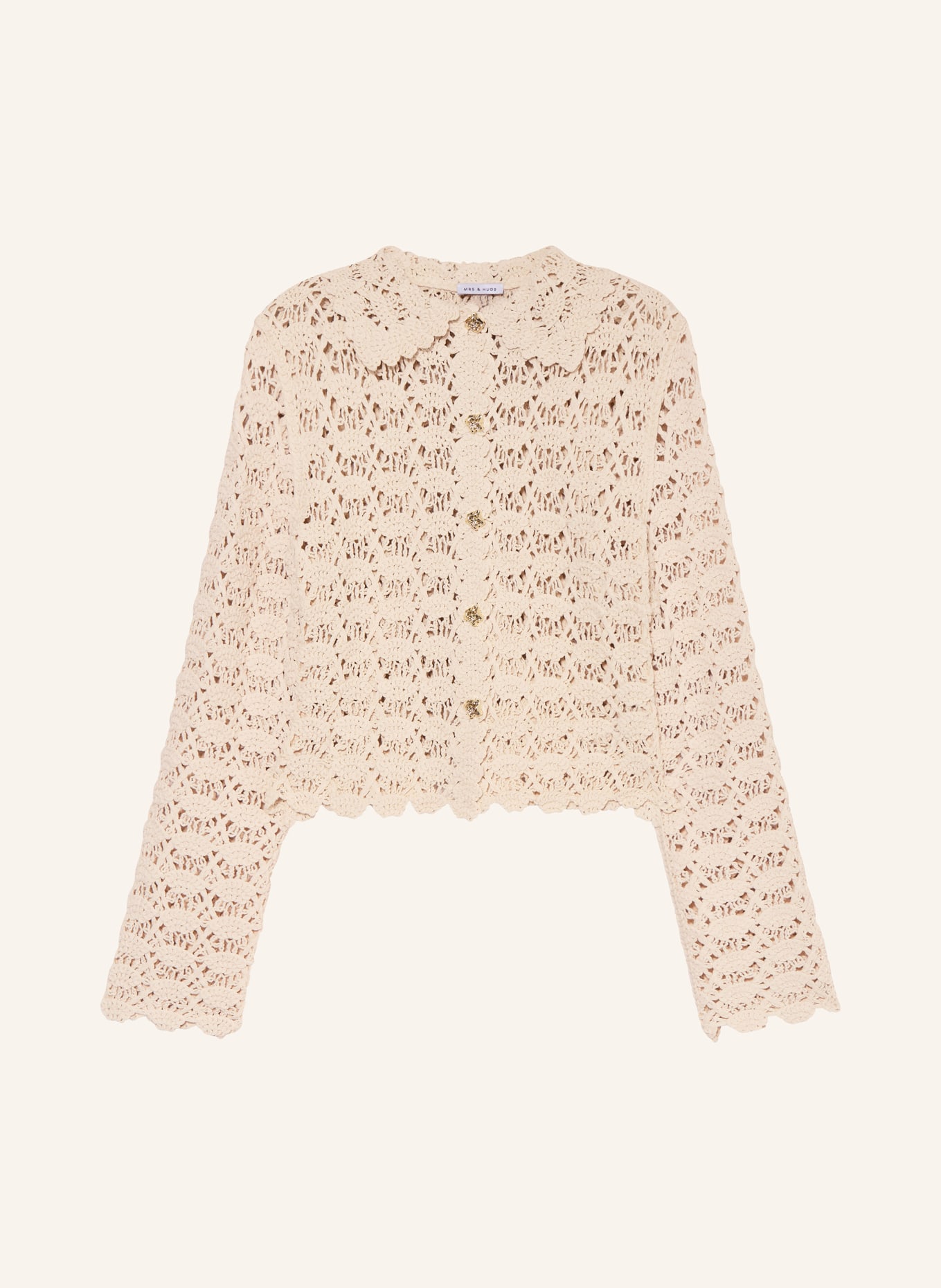 MRS & HUGS háčkovaná vesta: BÉŽOVÁ