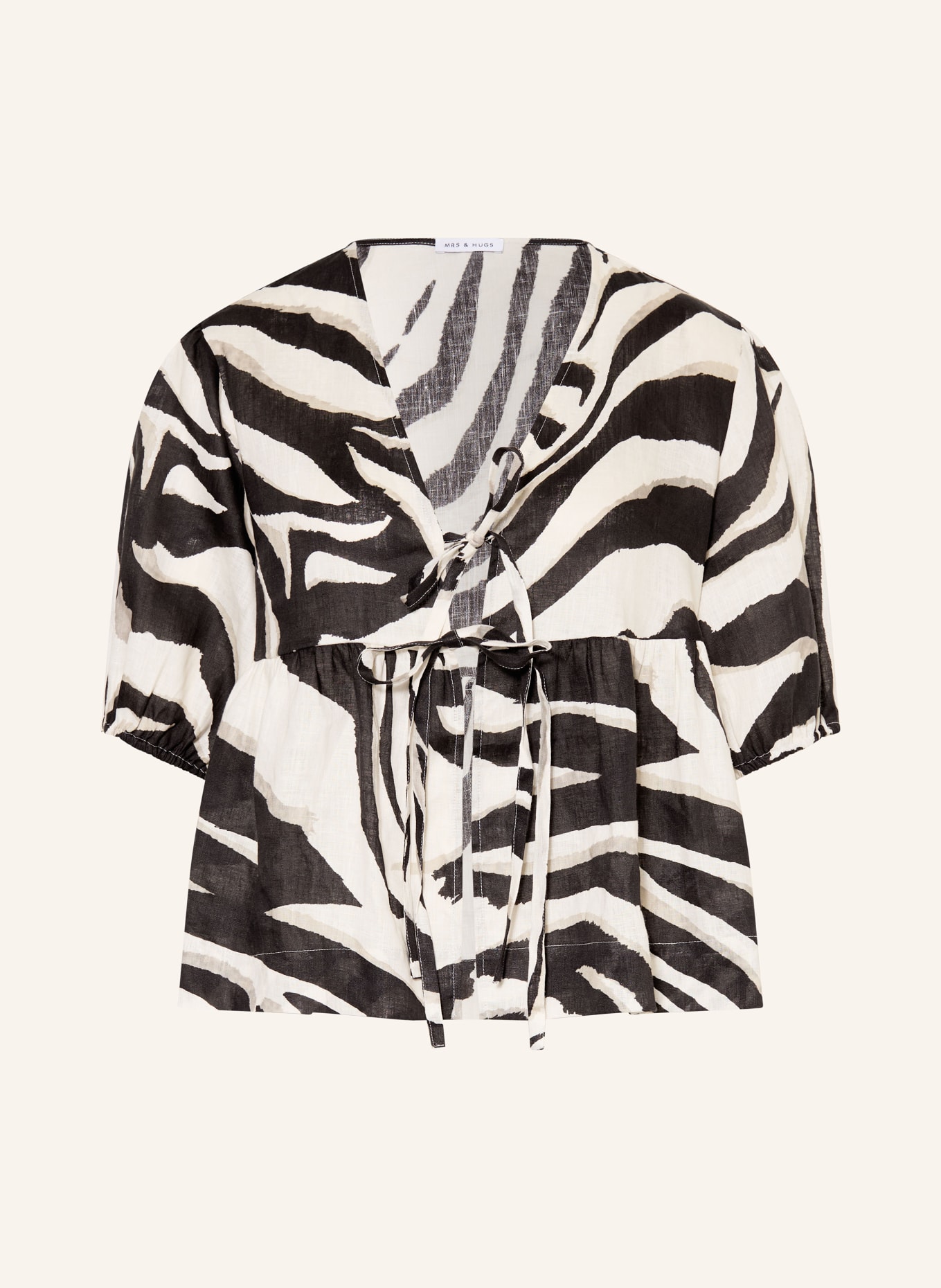 MRS & HUGS linen blouse: CREAM / OLIVE / BLACK