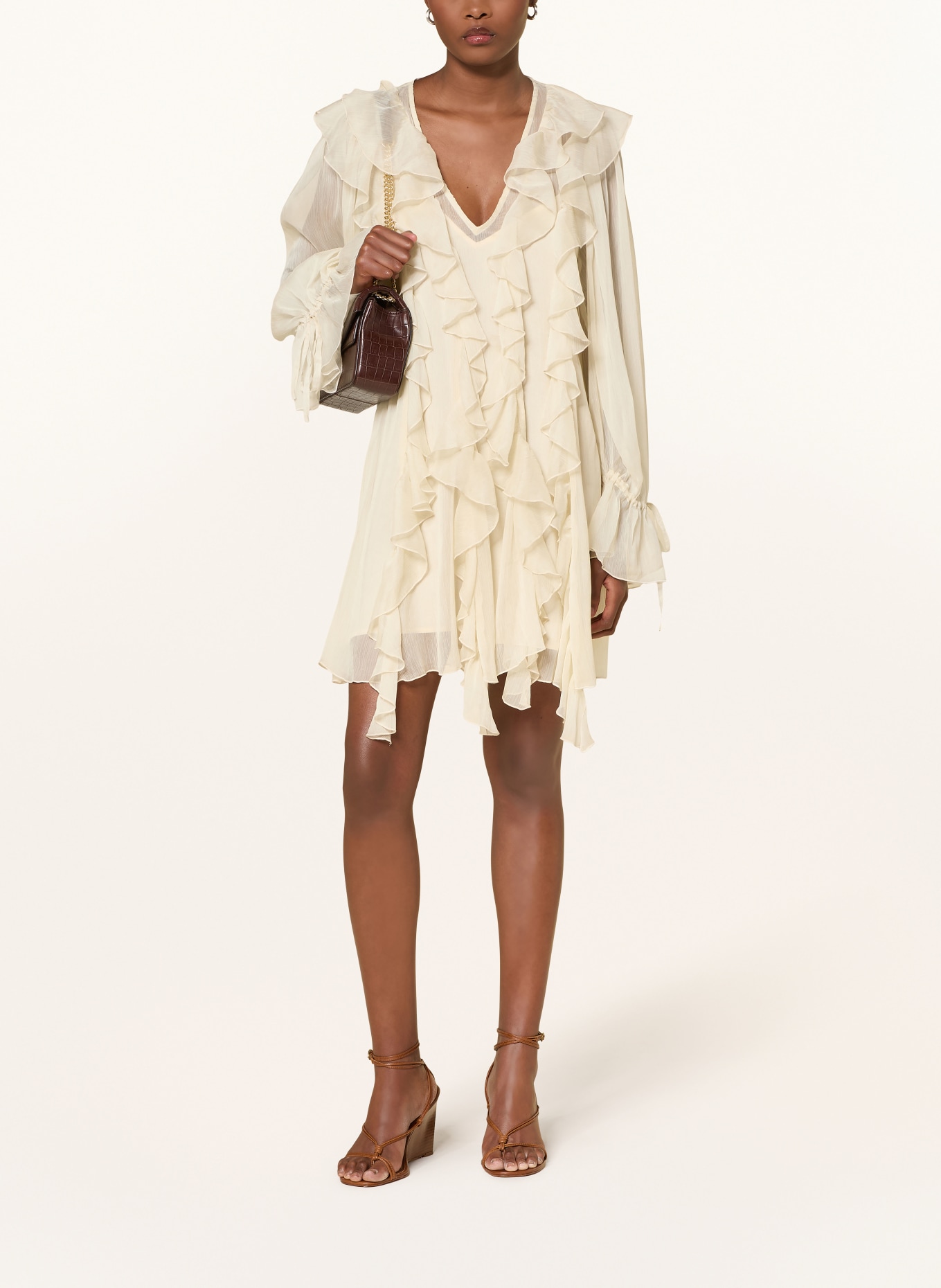 MRS & HUGS Kleid mit Volants: CREME