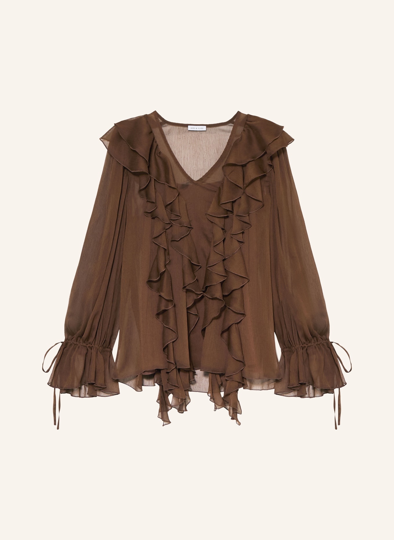 MRS & HUGS Blusenshirt mit Volants: BRAUN