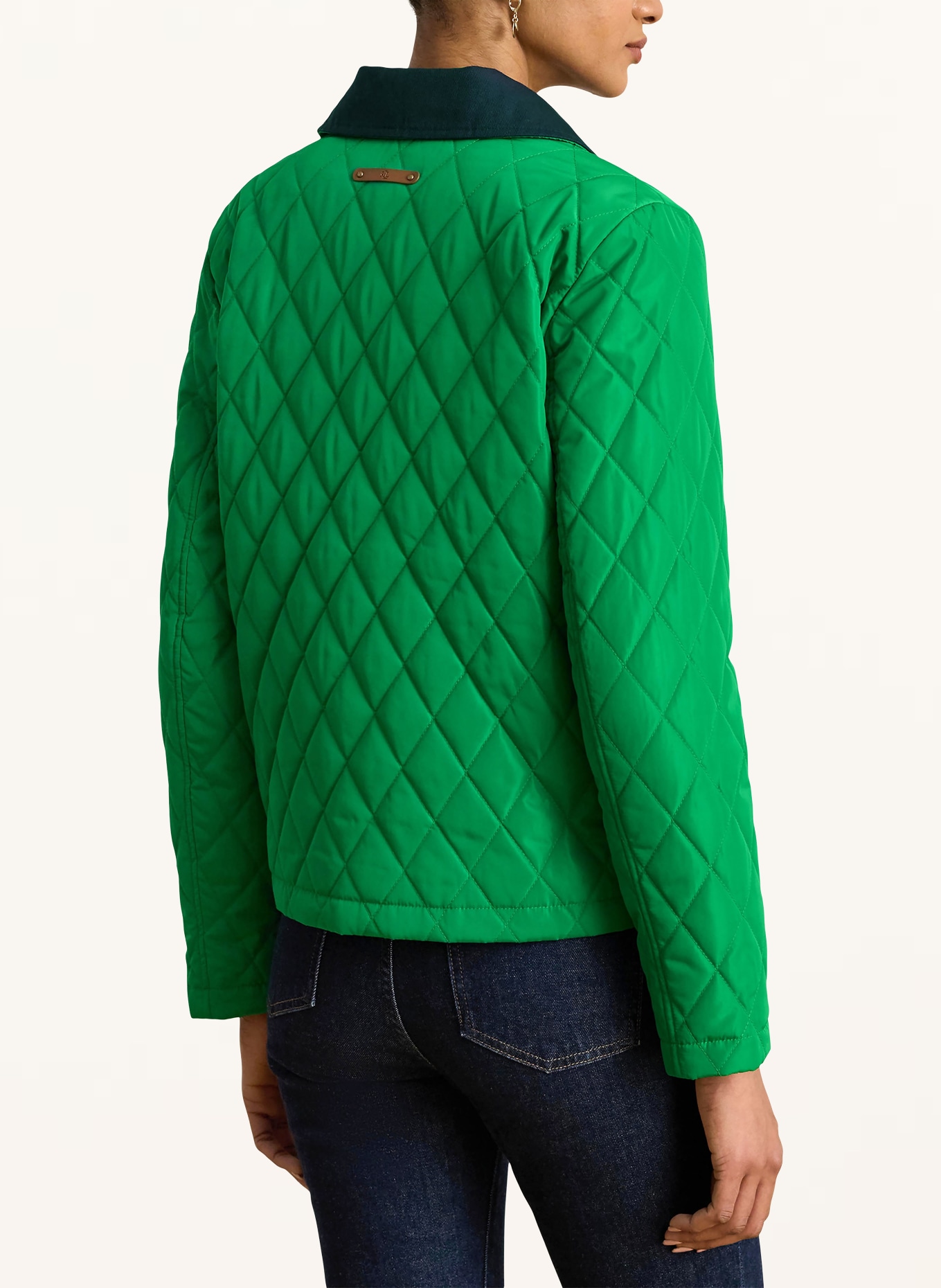 LAUREN RALPH LAUREN quilted jacket: GREEN / DARK BLUE