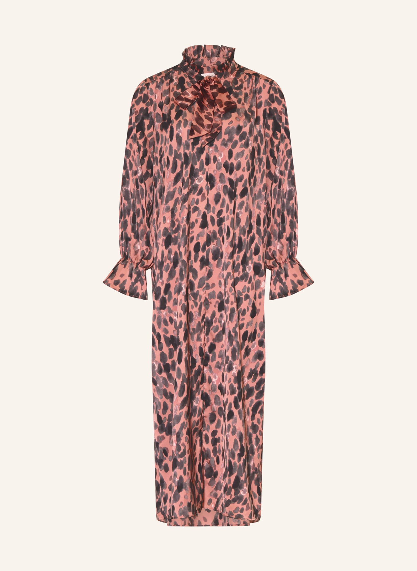 InWear Satinkleid GRACIEIW mit Schluppe: ALTROSA / DUNKELGRAU / SCHWARZ