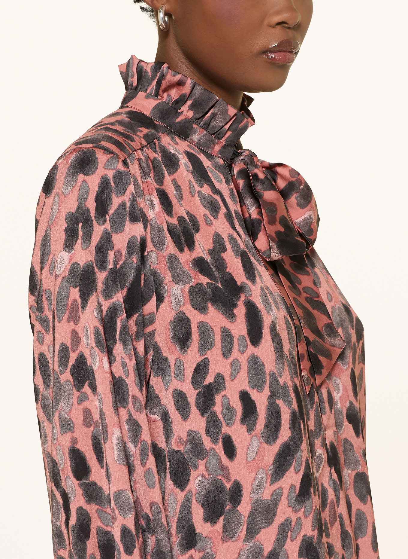 InWear Satinkleid GRACIEIW mit Schluppe: ALTROSA / DUNKELGRAU / SCHWARZ