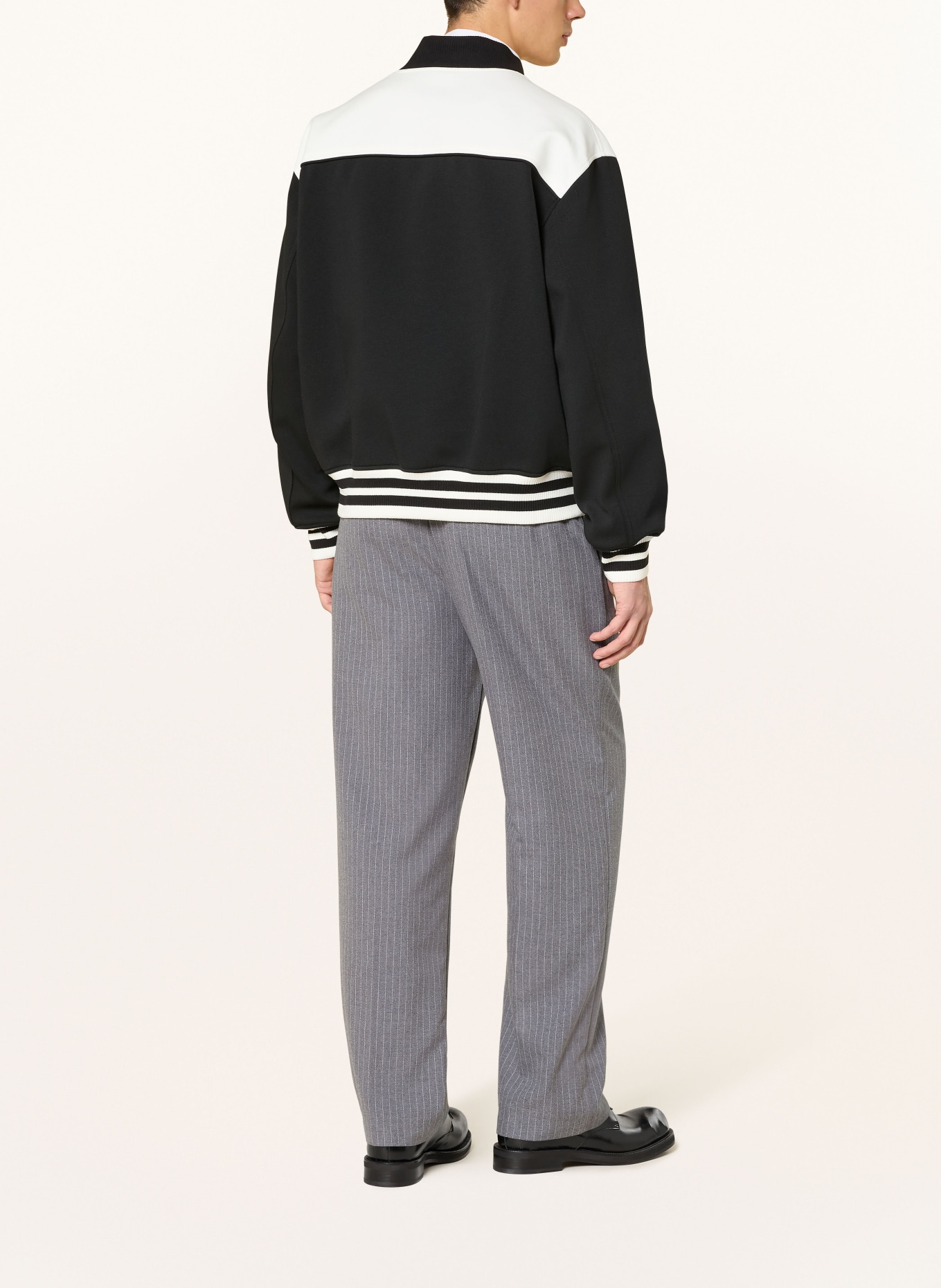 MCM college jacket: BLACK / WHITE