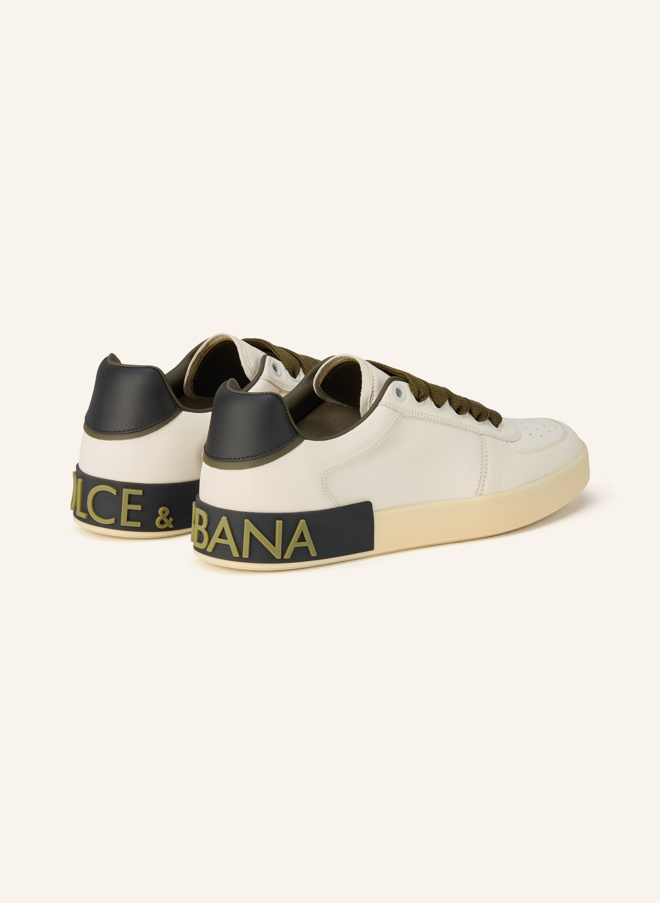 DOLCE & GABBANA PORTOFINO sneaker: WHITE / OLIVE / BLACK