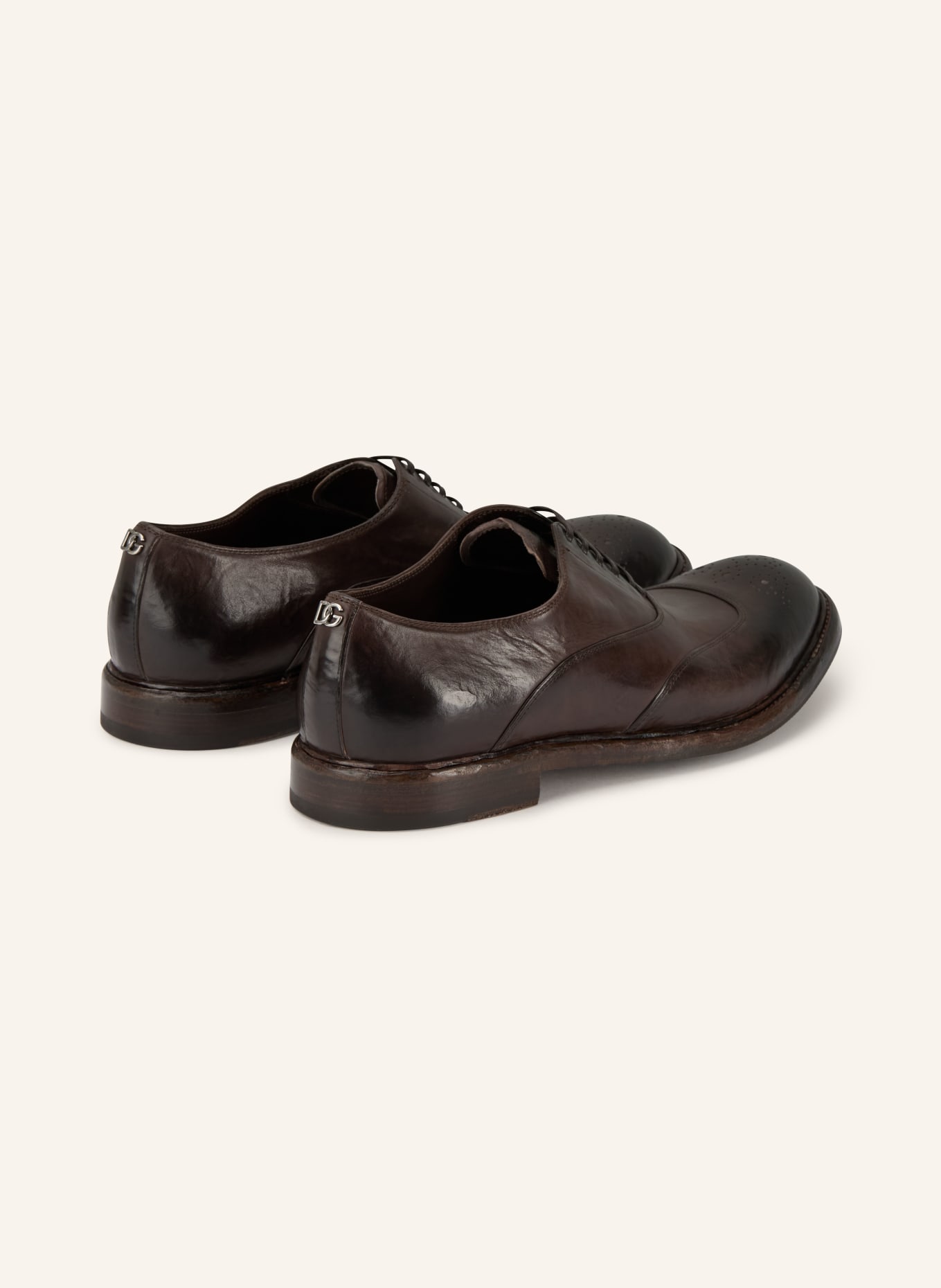 DOLCE & GABBANA šněrovací boty: TMAVĚ HNĚDÁ