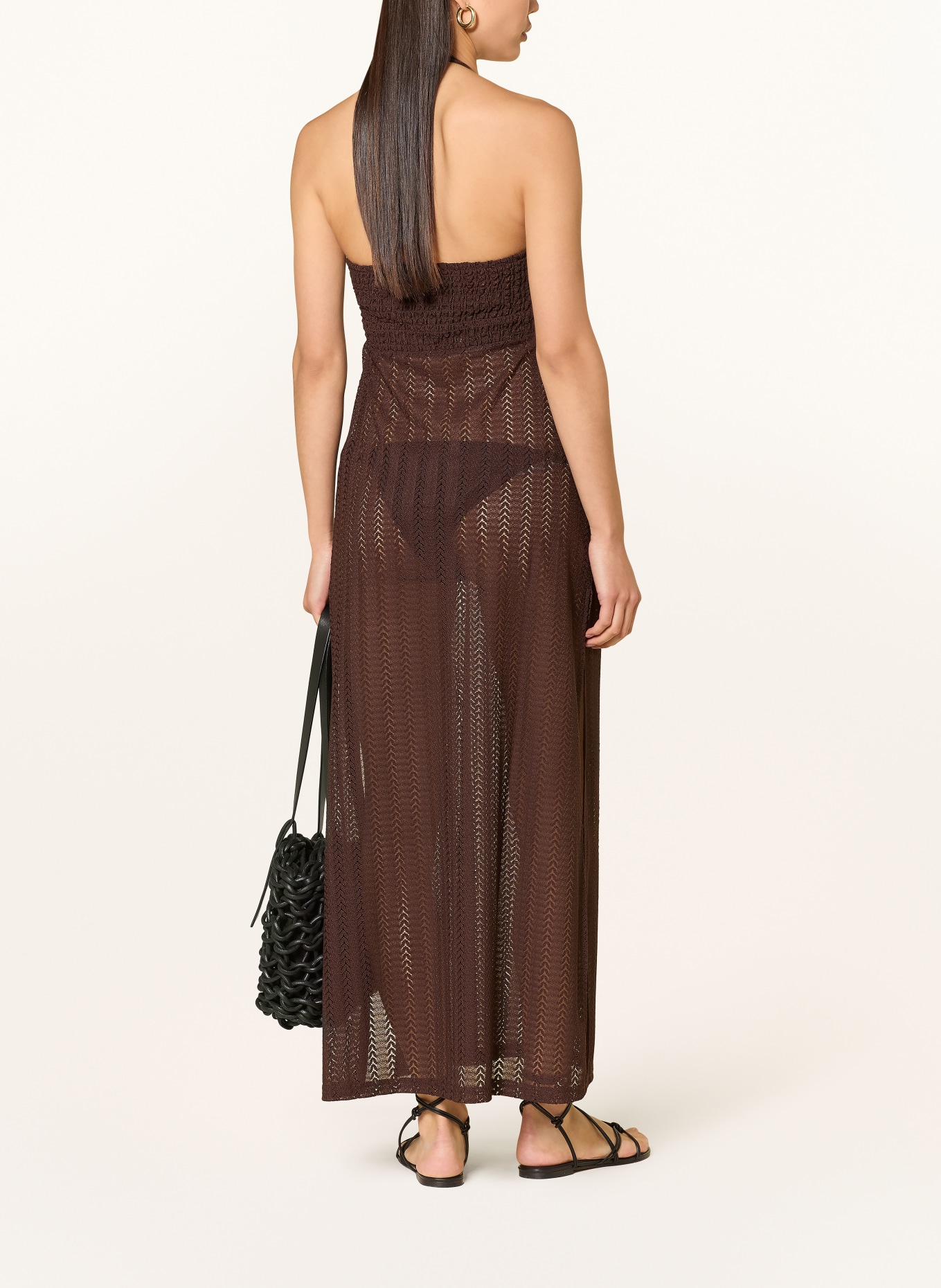 MELISSA ODABASH Sukienka plażowa HARRIET: CIEMNOBRĄZOWY